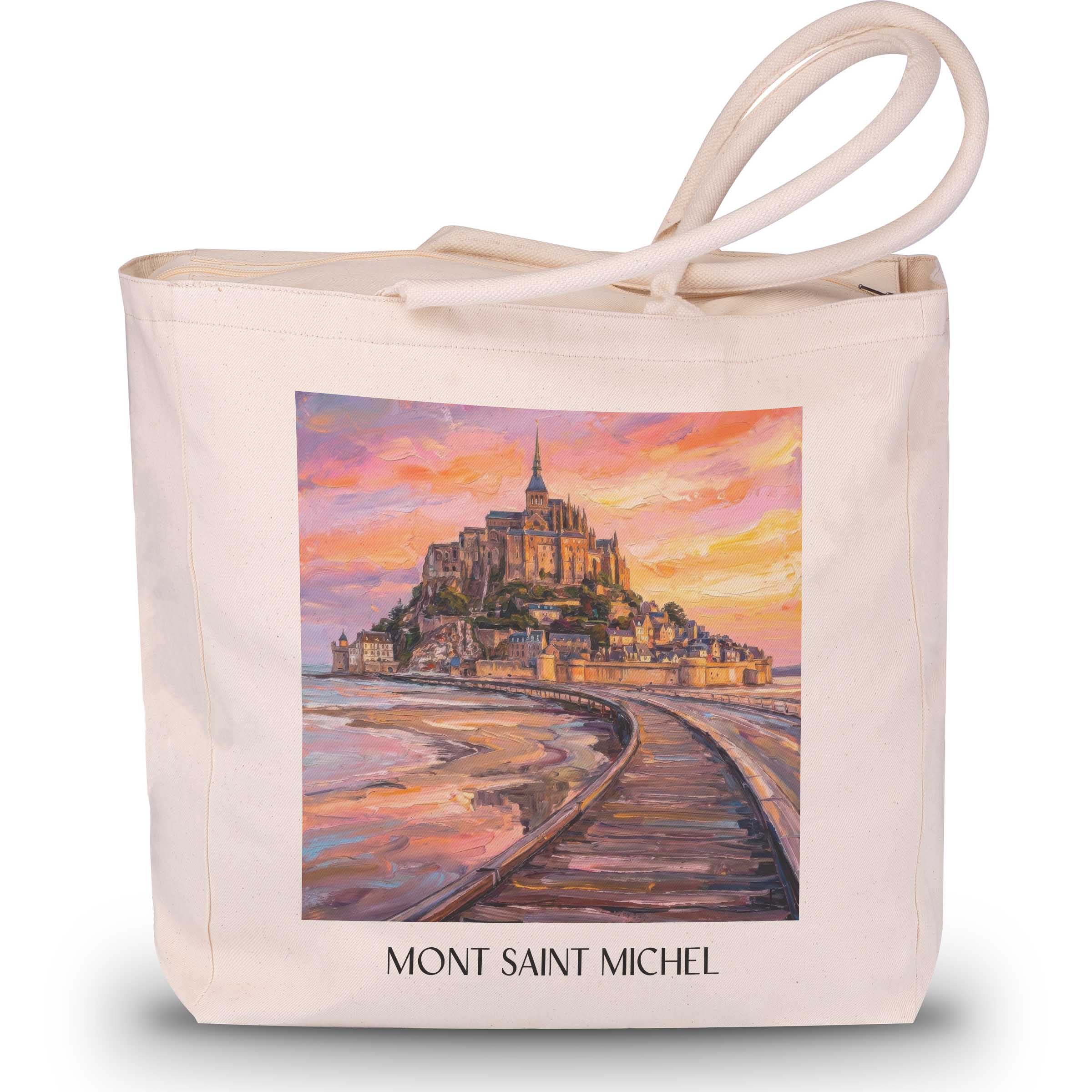 mont-saint-michel-frankreich-einkaufstasche-oil-painting-oelgemaelde