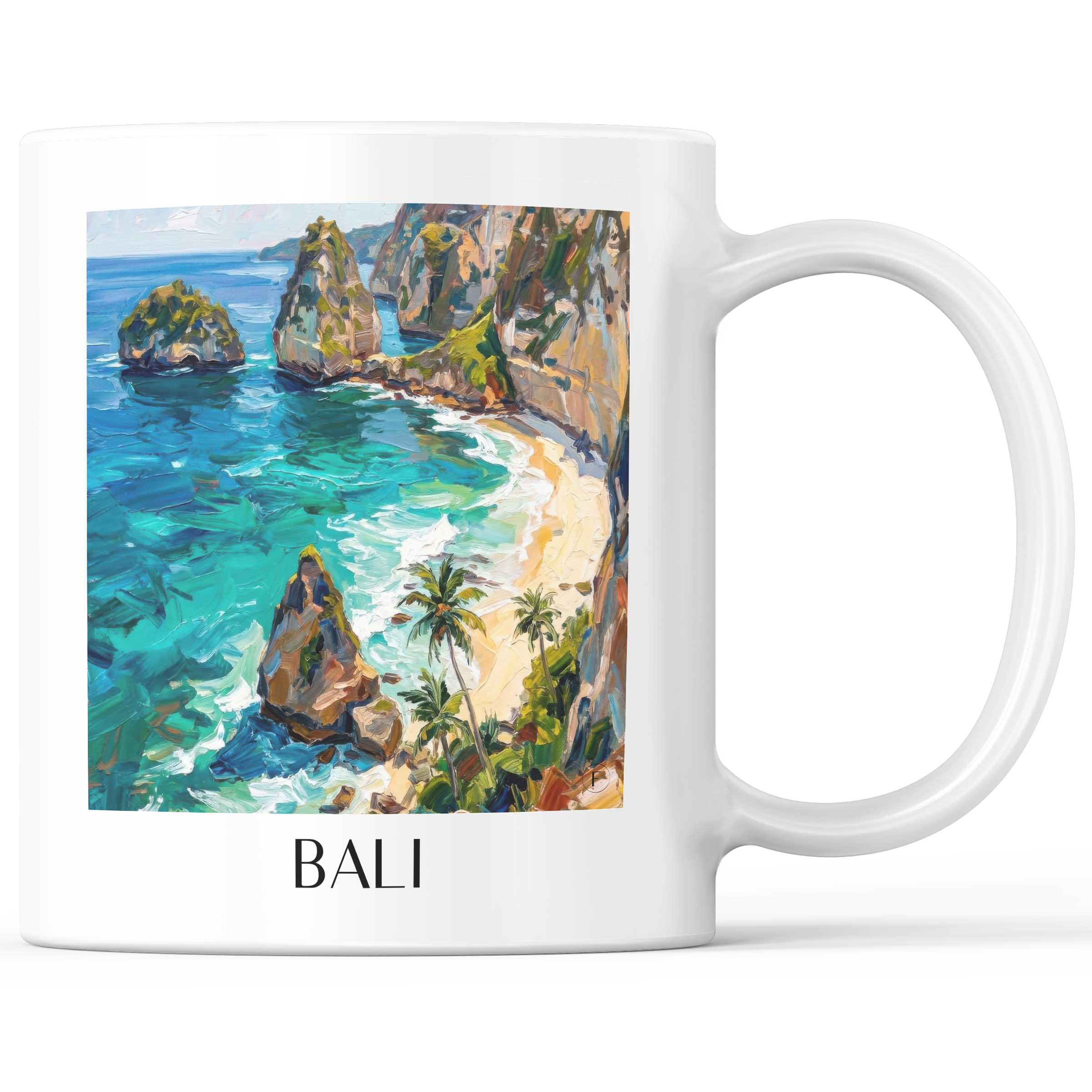 Bali - Indonesien Becher - Kaffeetasse im Ölgemälde Stil