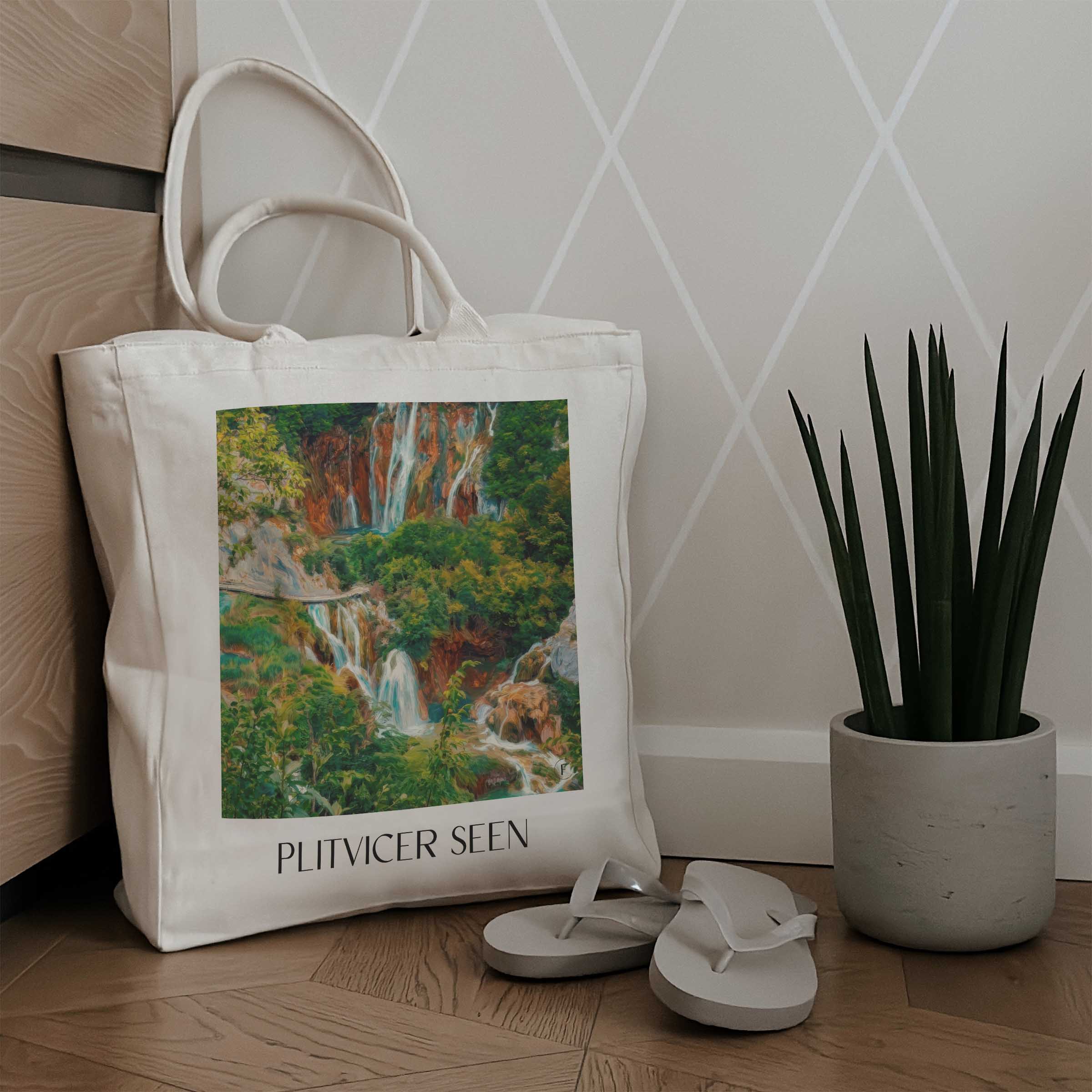 plitvicer-seen-kroatien-einkaufstasche-oil-painting-oelgemaelde