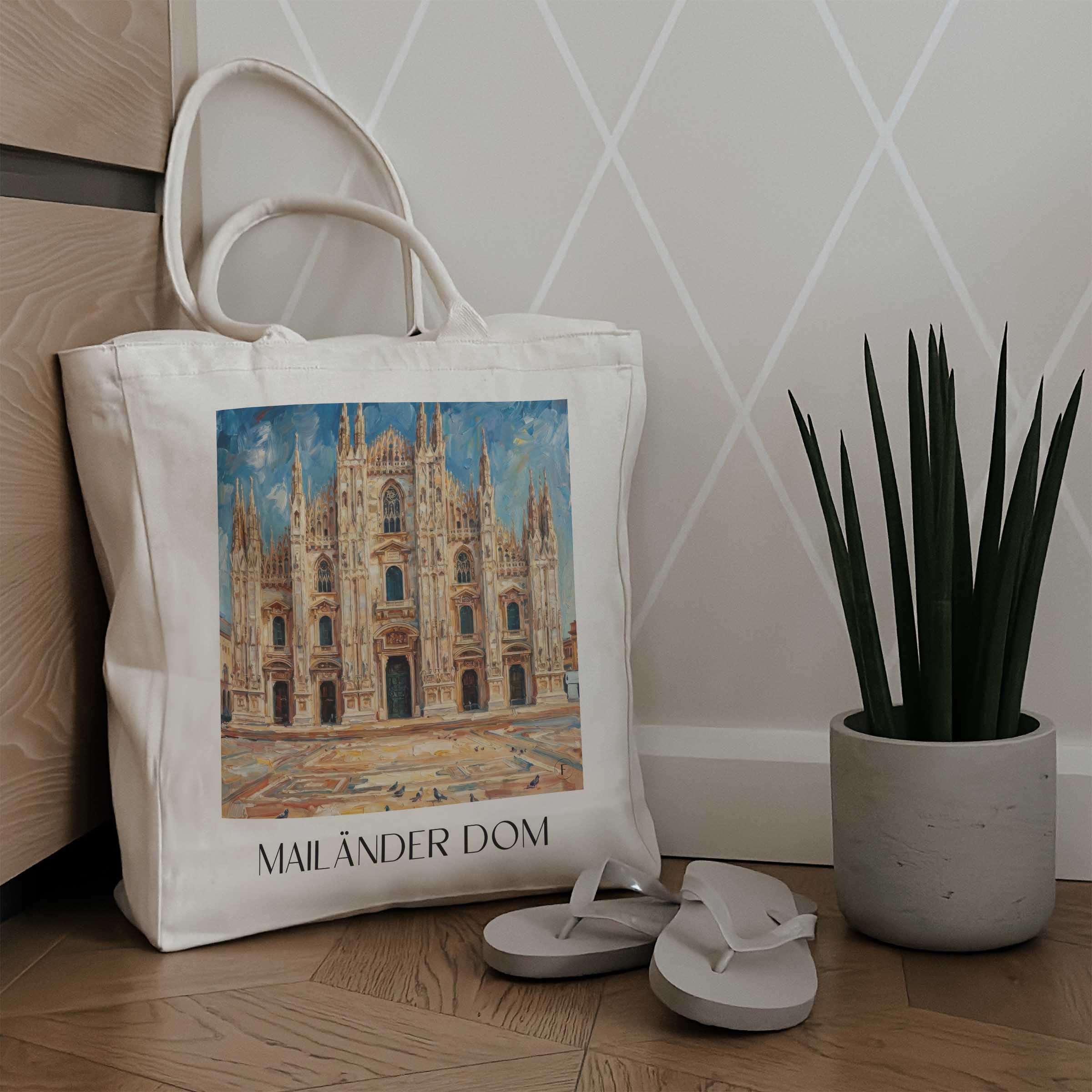 mailänder-dom-italien-einkaufstasche-oil-painting-oelgemaelde