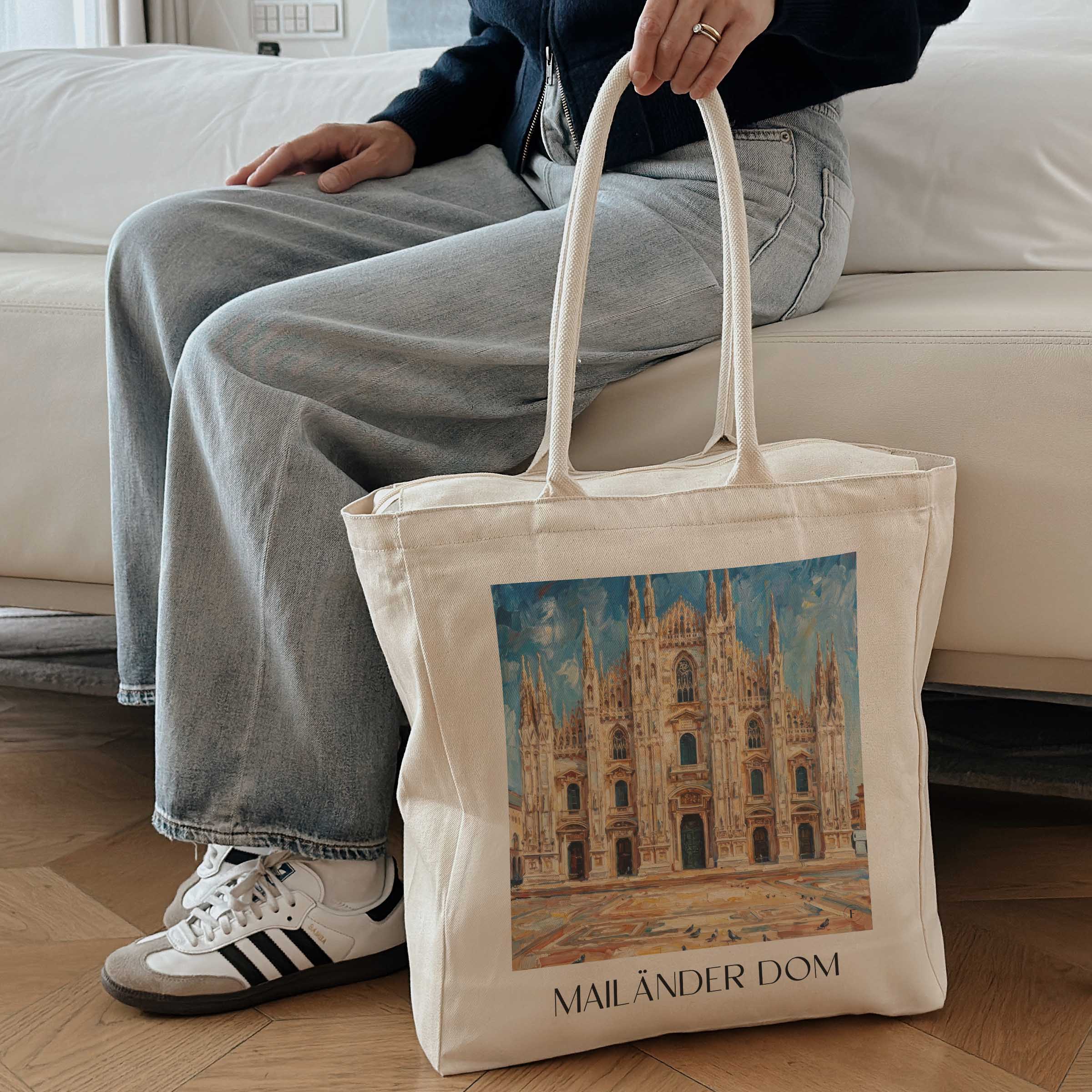 mailänder-dom-italien-einkaufstasche-oil-painting-oelgemaelde
