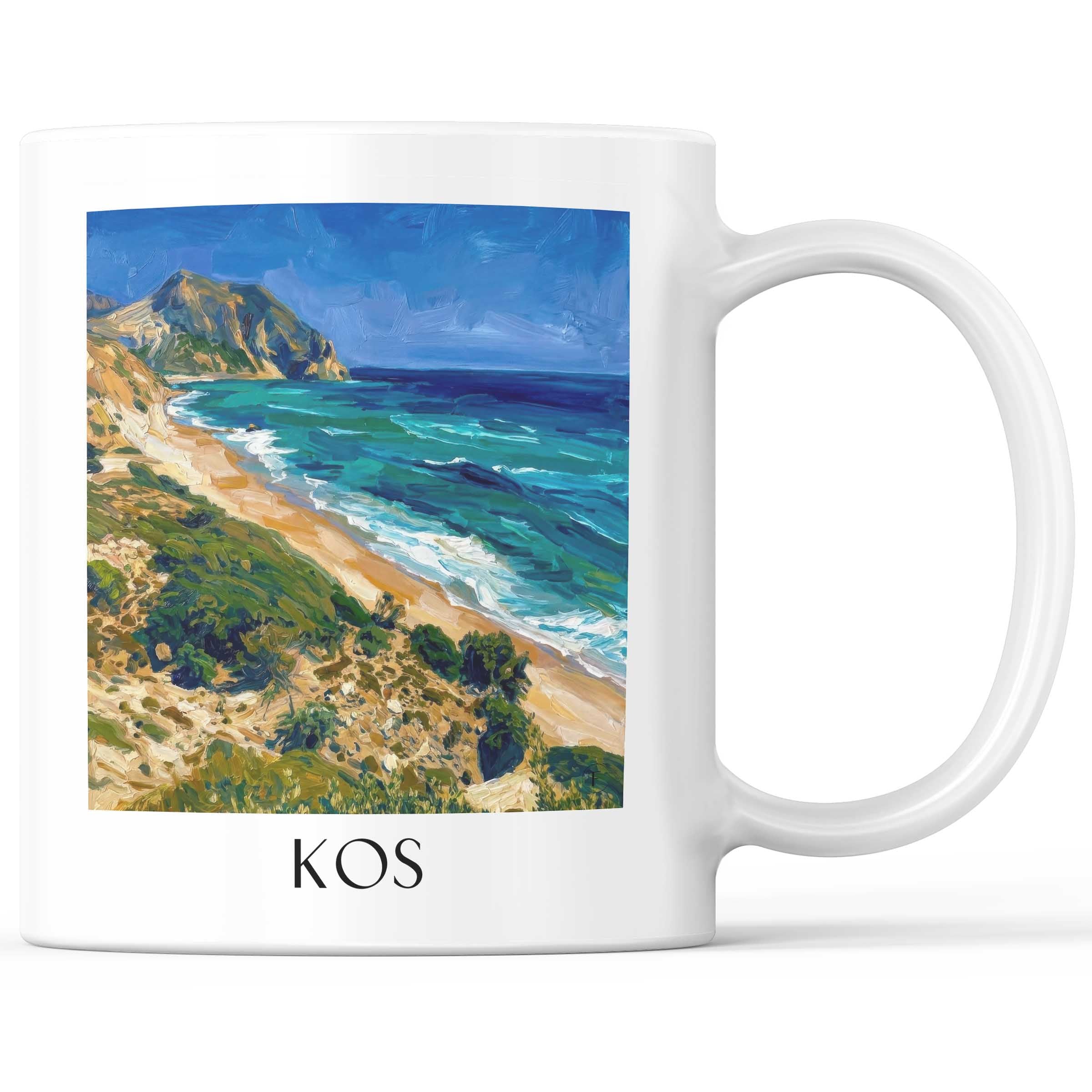 Kos - Griechenland Becher - Kaffeetasse im Ölgemälde Stil