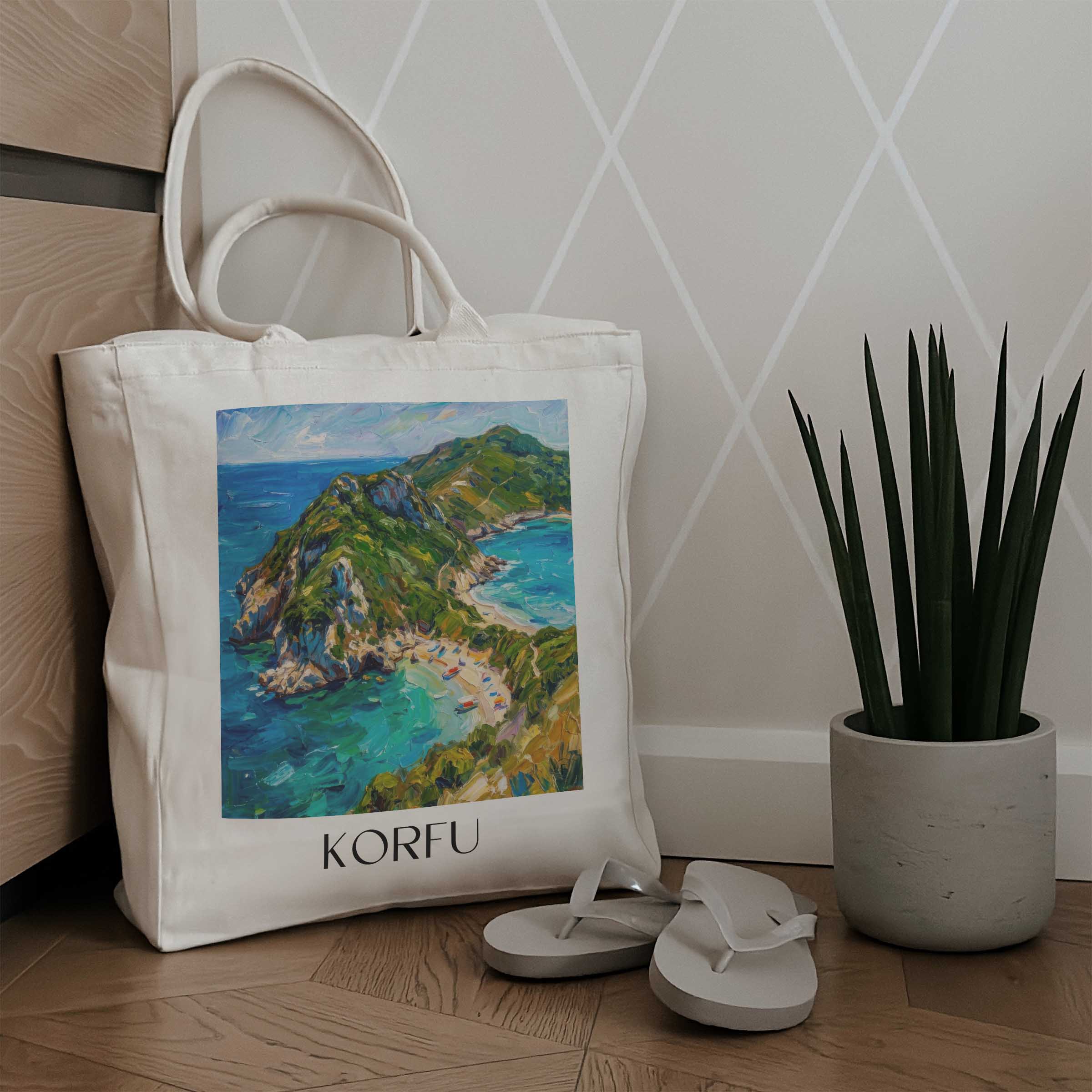 korfu-griechenland-einkaufstasche-oil-painting-oelgemaelde