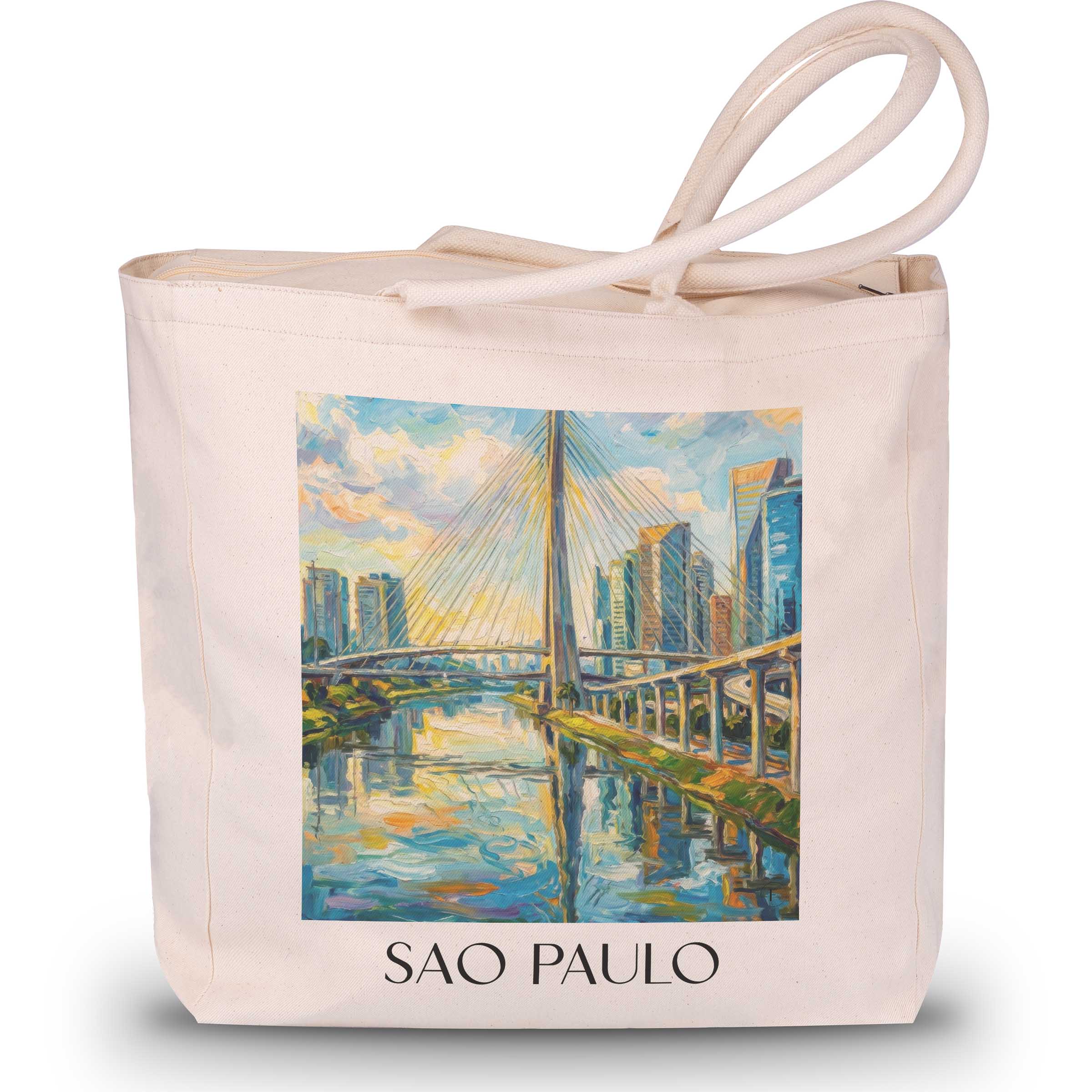 Sao Paulo - Brasilien Tote Bag - Einkaufstasche im Ölgemälde Stil