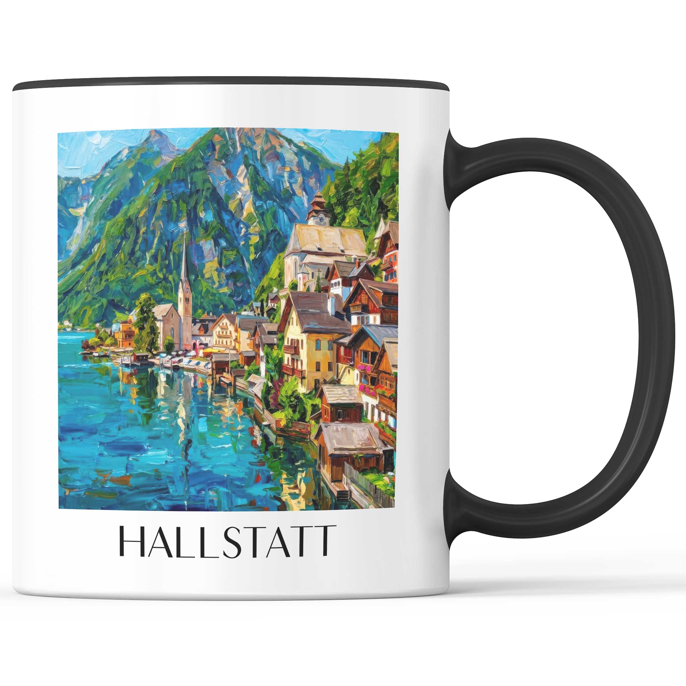 Hallstatt - Österreich Becher - Kaffeetasse im Ölgemälde Stil
