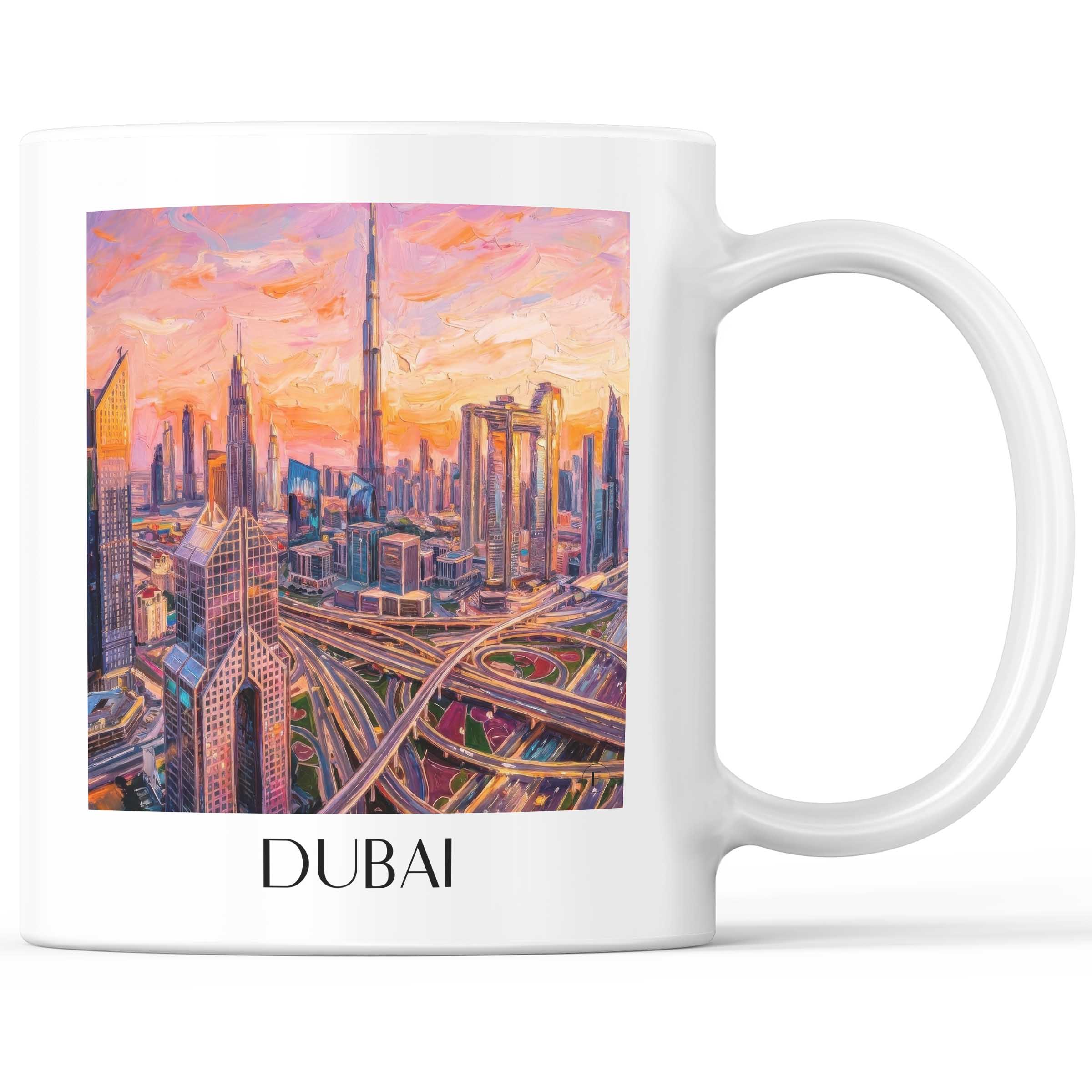 Dubai - Vereinigte Arabische Emirate Becher - Kaffeetasse im Ölgemälde Stil