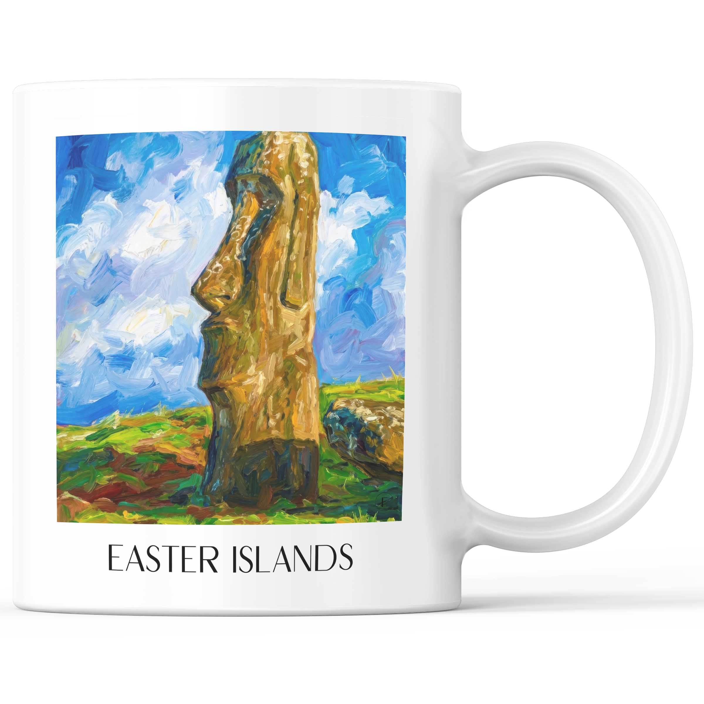Oster Inseln - Chile Becher - Kaffeetasse im Ölgemälde Stil
