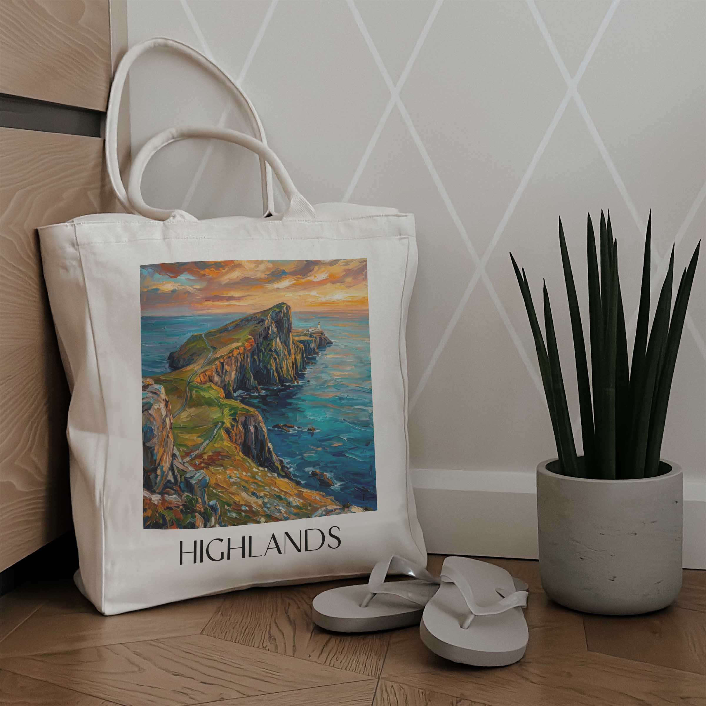 highlands-schottland-einkaufstasche-oil-painting-oelgemaelde