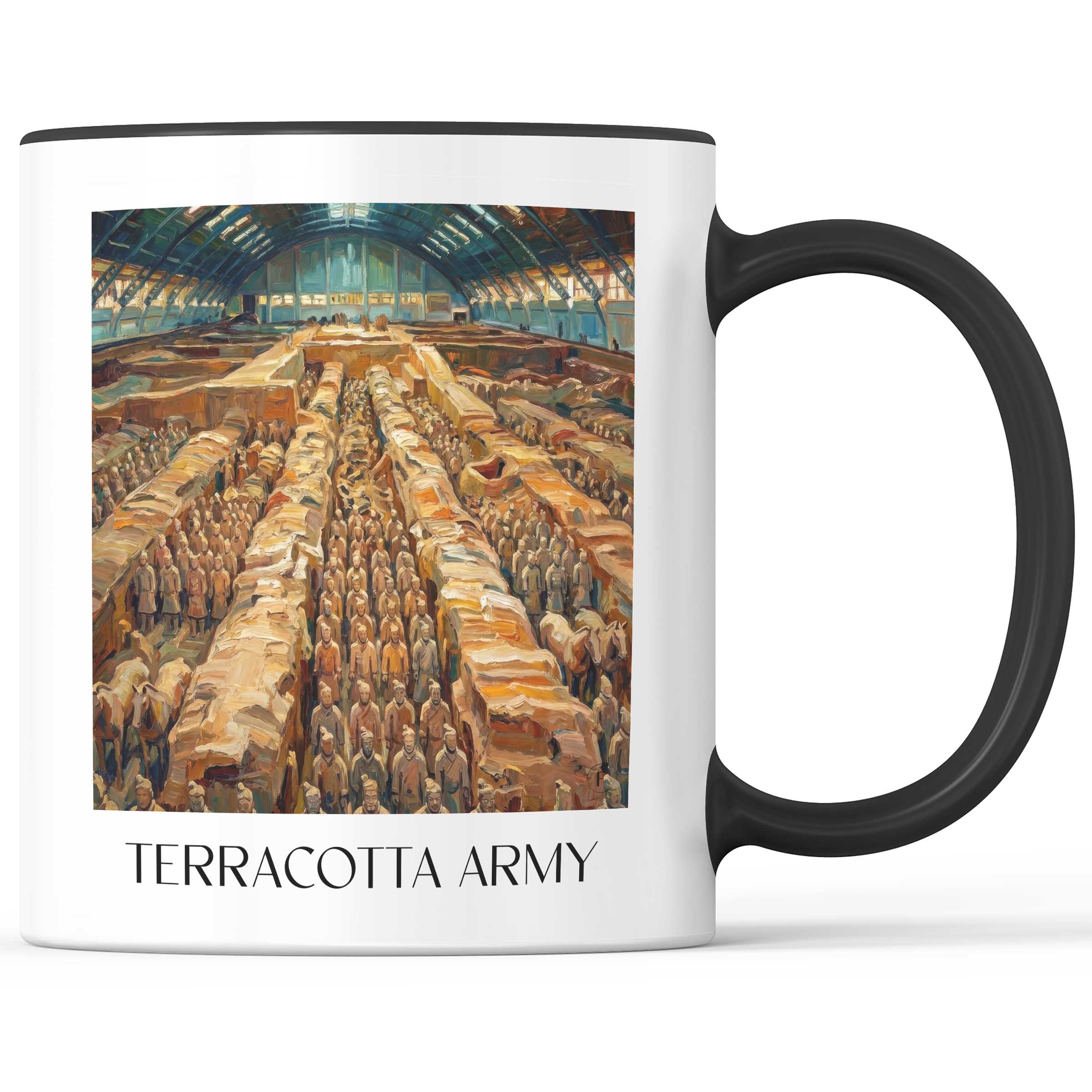 terrakotta Armee - China Becher - Kaffeetasse im Ölgemälde Stil