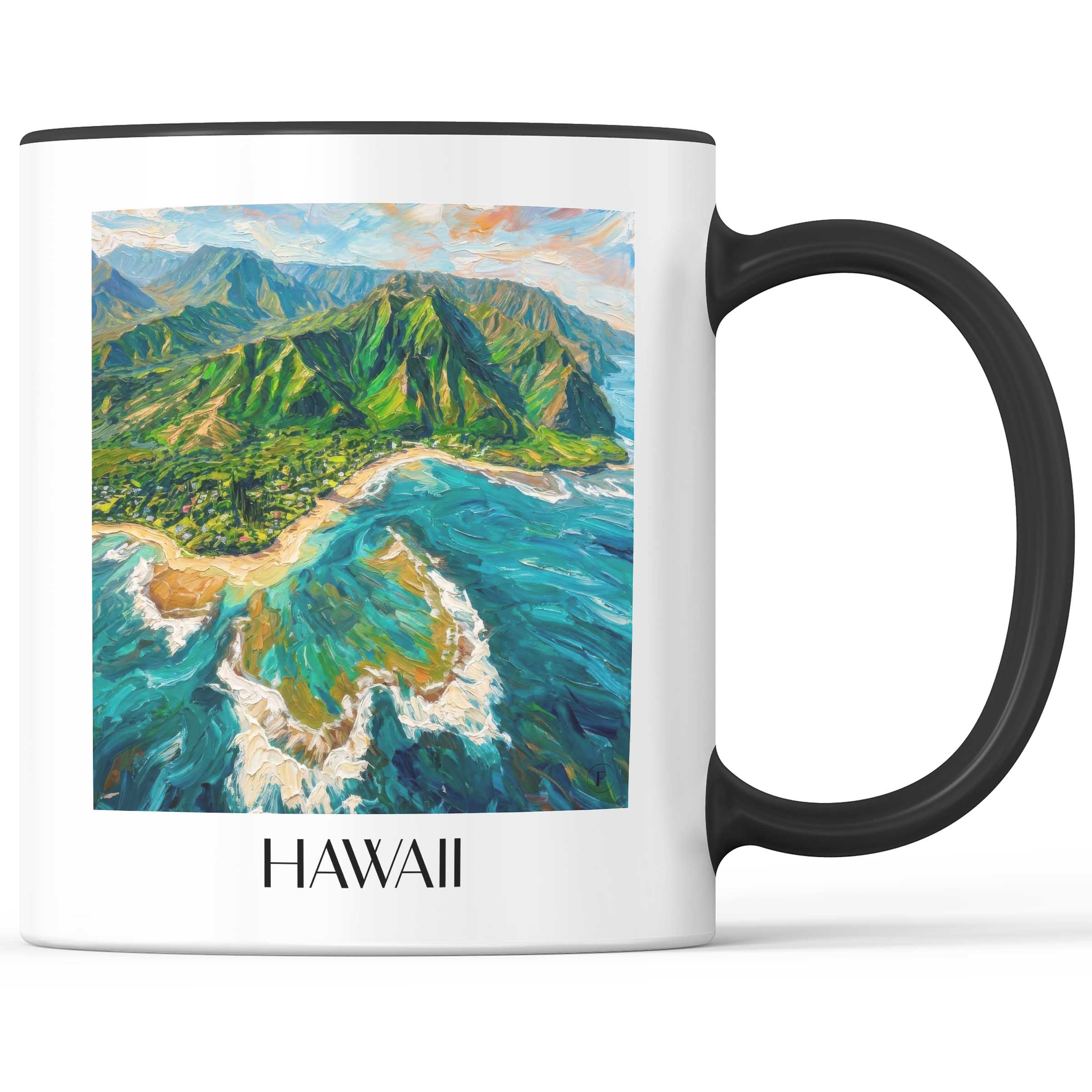 Hawaii - Vereinigte Staaten Becher - Kaffeetasse im Ölgemälde Stil