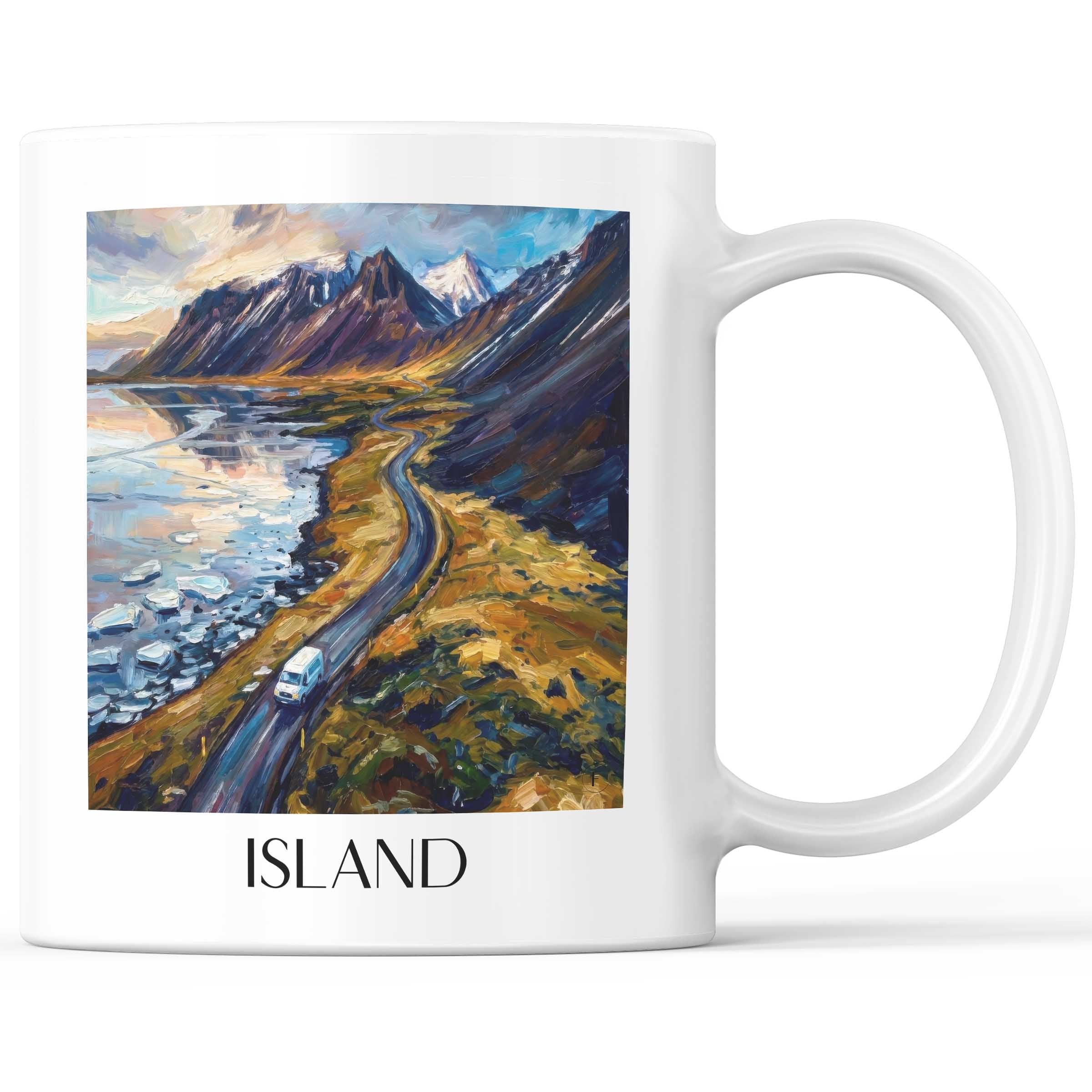 Island - Island Becher - Kaffeetasse im Ölgemälde Stil