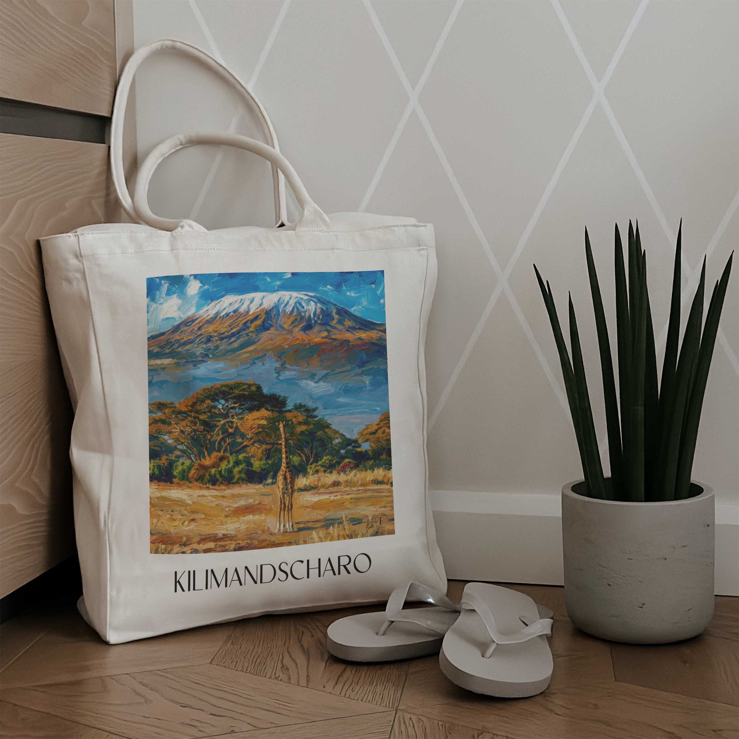 kilimandscharo-tansania-einkaufstasche-oil-painting-oelgemaelde