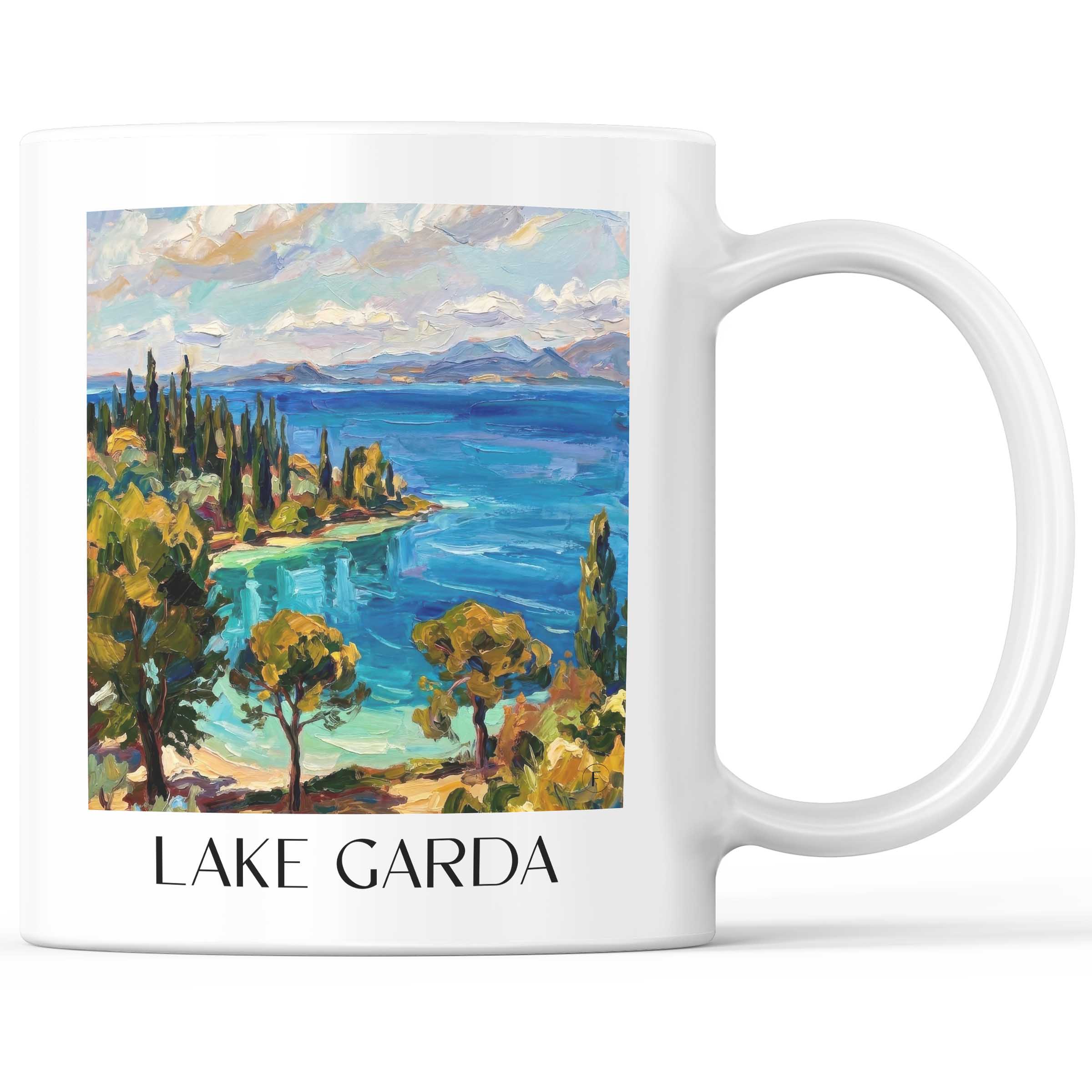 Gardasee - Italien Becher - Kaffeetasse im Ölgemälde Stil