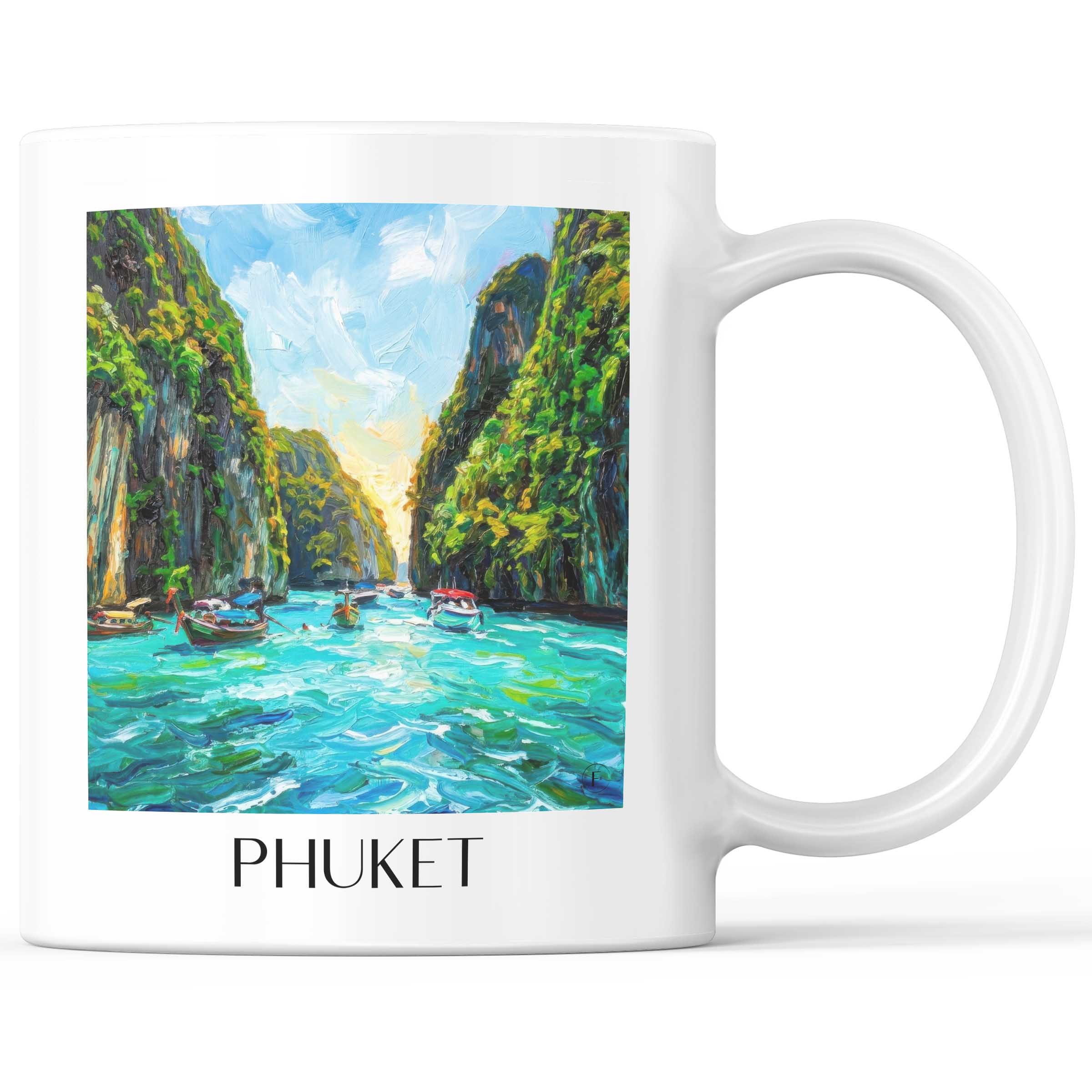 Phuket - Thailand Becher - Kaffeetasse im Ölgemälde Stil