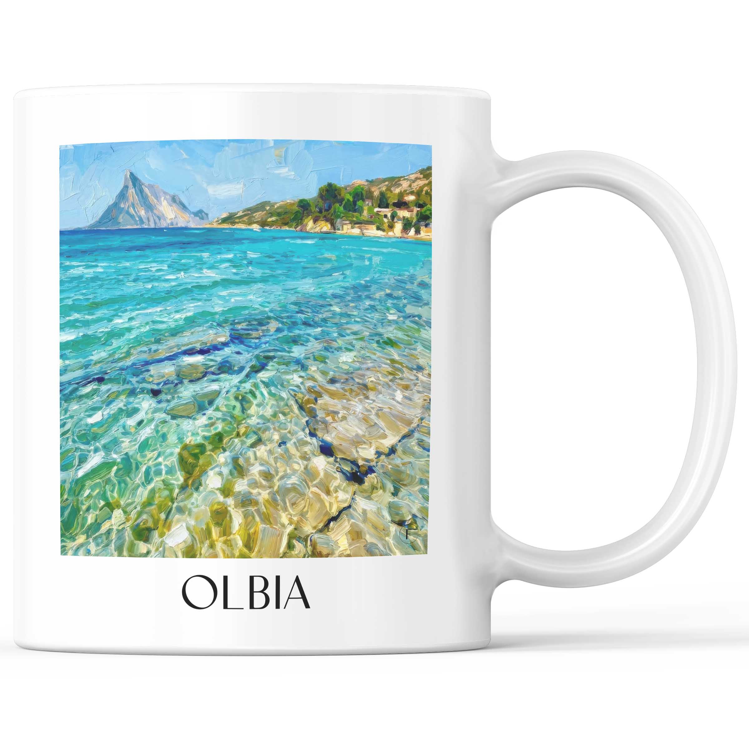 Olbia - Italien Becher - Kaffeetasse im Ölgemälde Stil