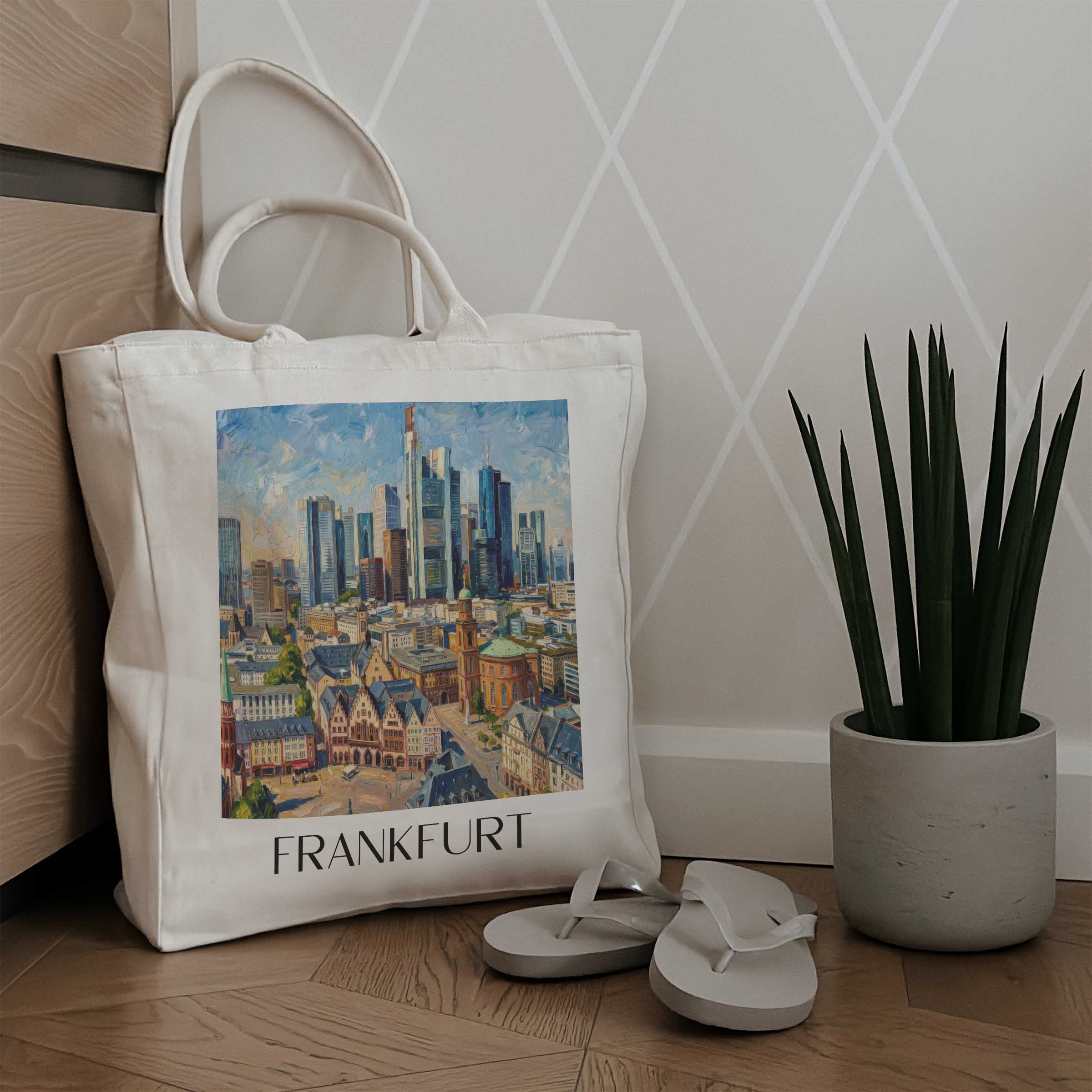 frankfurt-deutschland-einkaufstasche-oil-painting-oelgemaelde