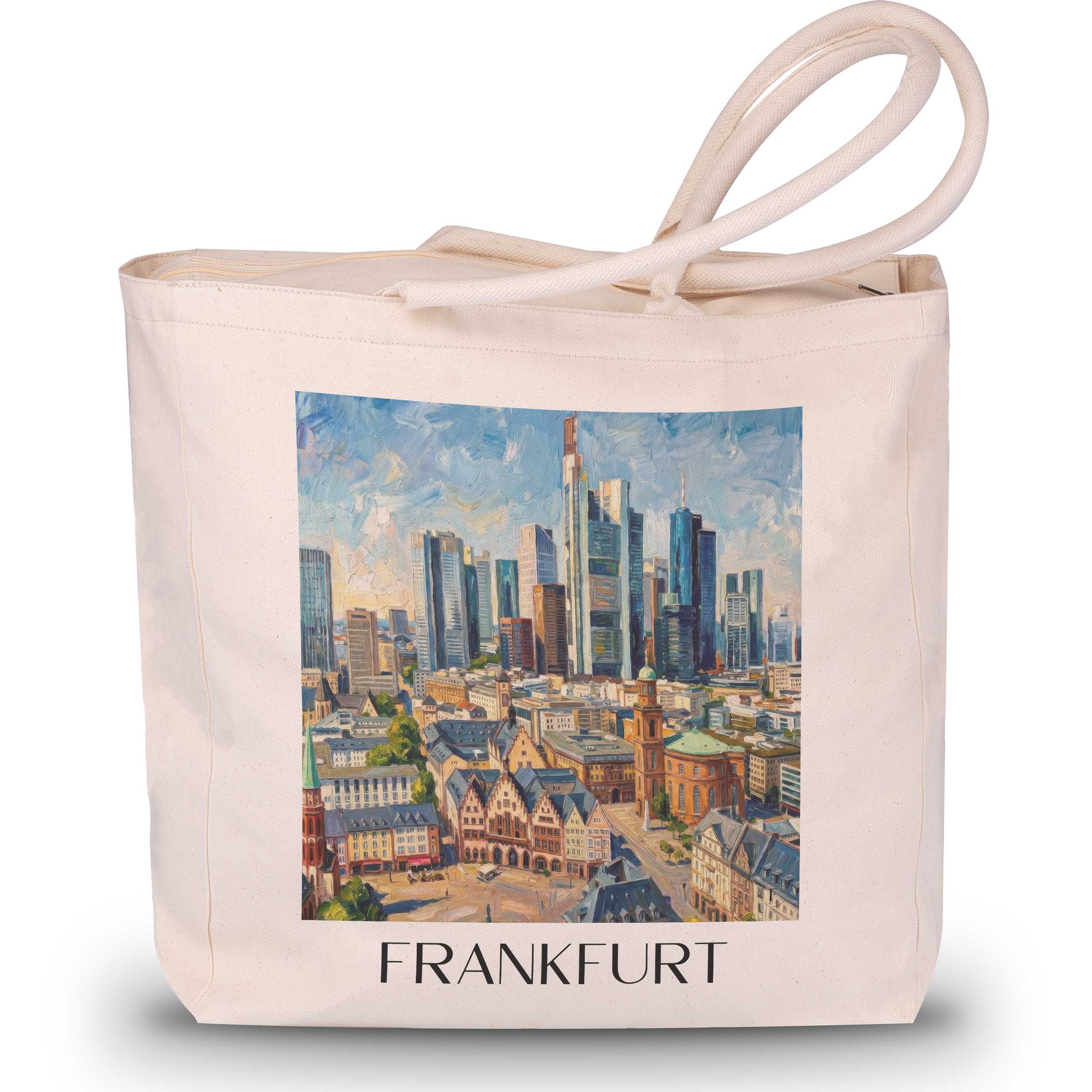 Frankfurt - Deutschland Tote Bag - Einkaufstasche im Ölgemälde Stil