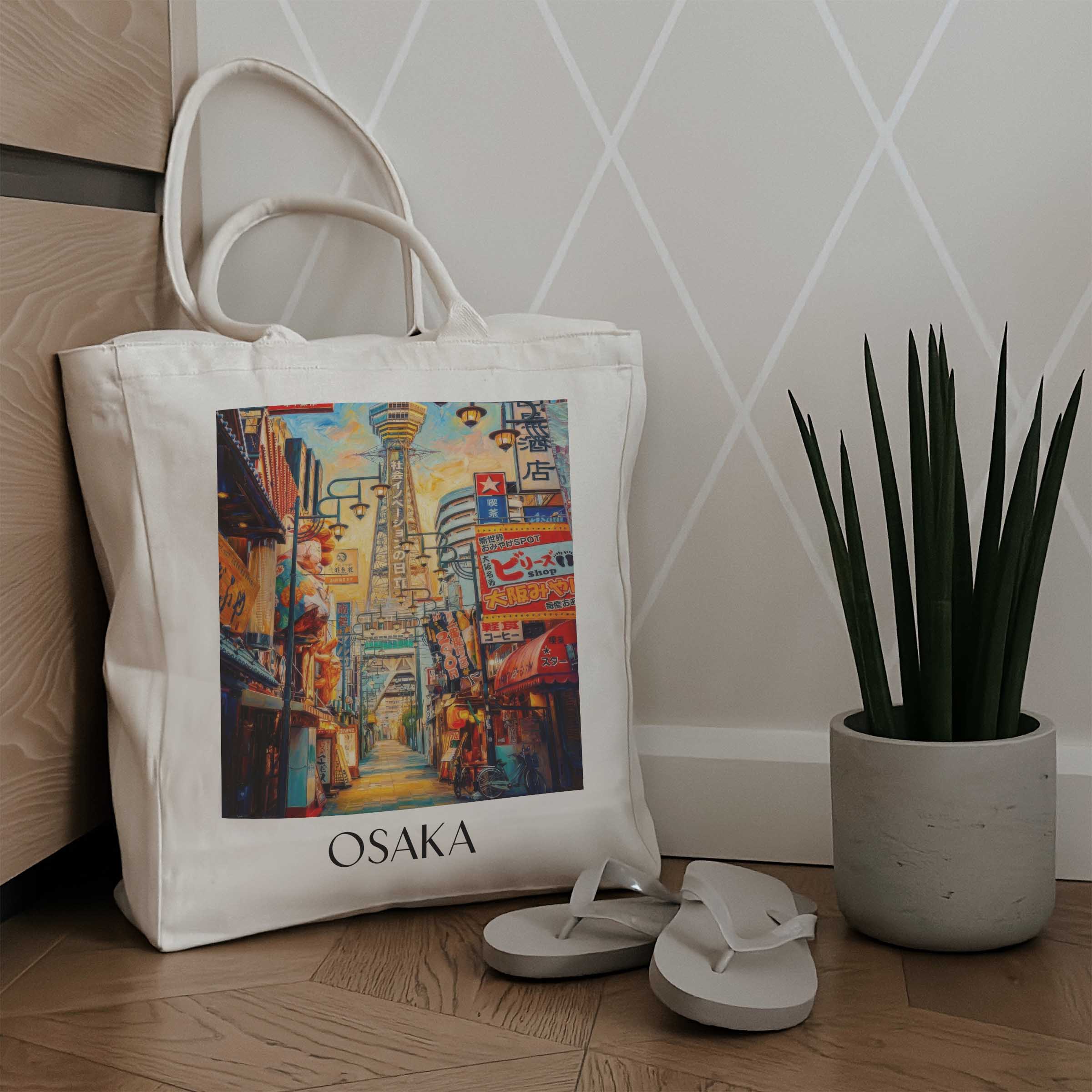 osaka-japan-einkaufstasche-oil-painting-oelgemaelde