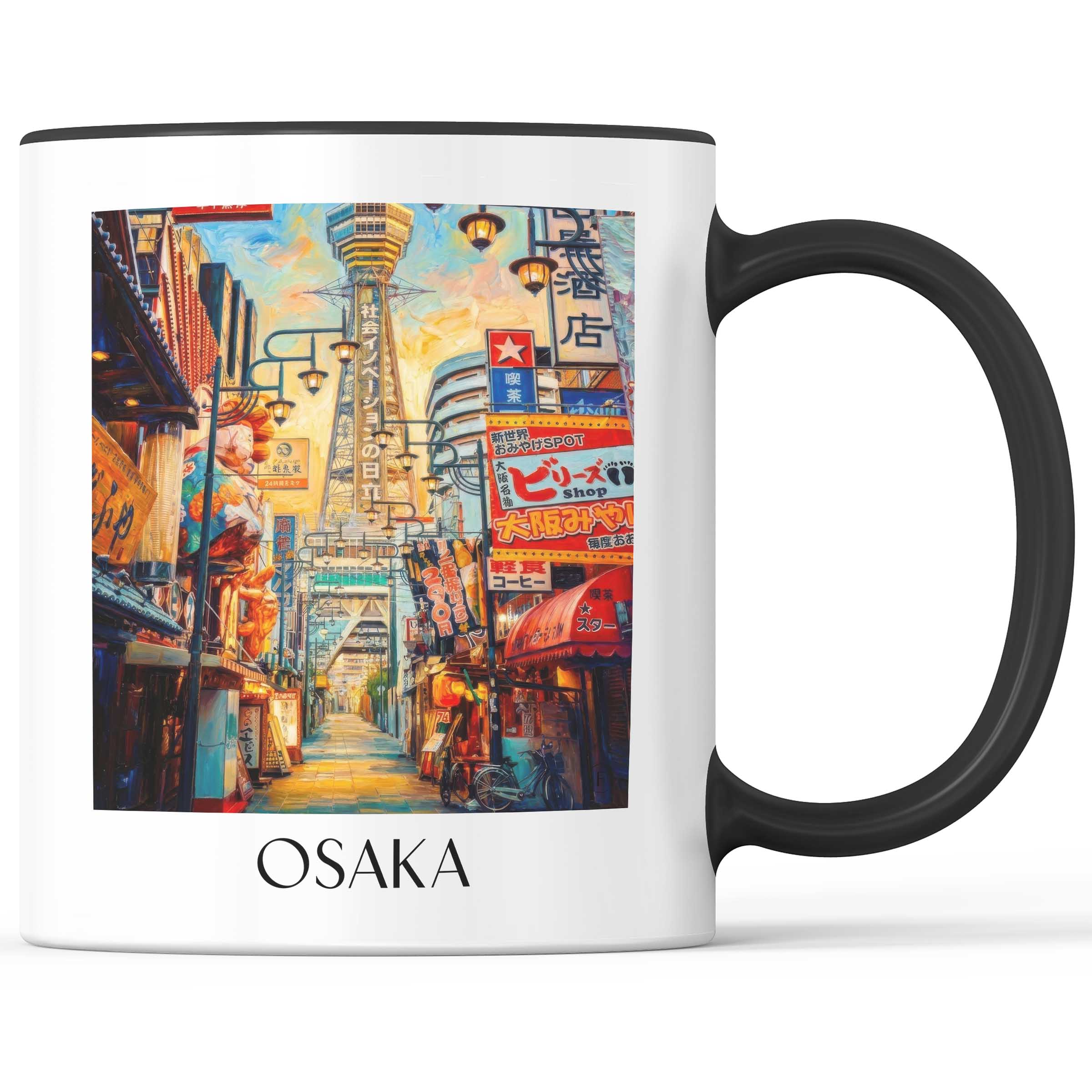 Osaka - Japan Becher - Kaffeetasse im Ölgemälde Stil
