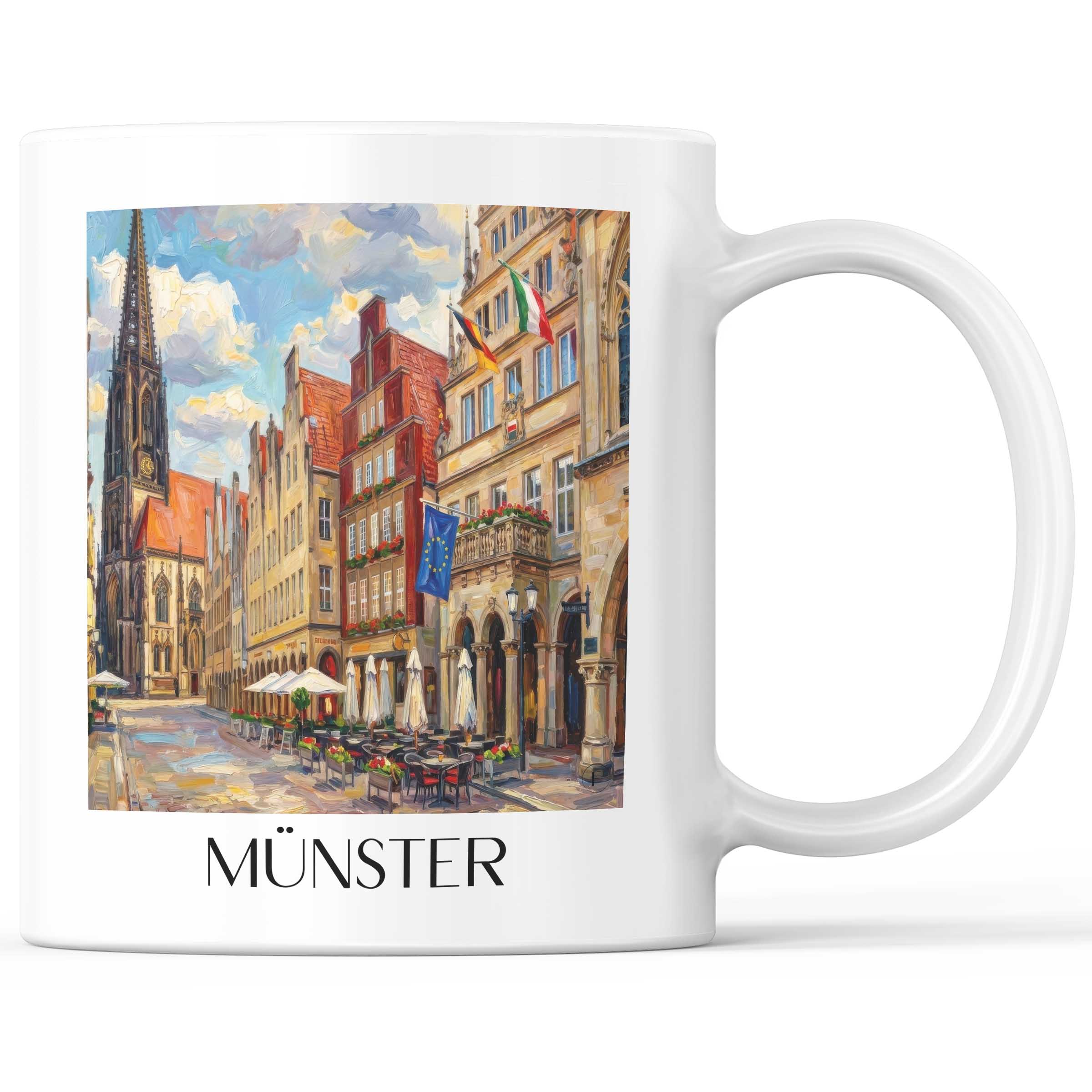 Münster - Deutschland Becher - Kaffeetasse im Ölgemälde Stil