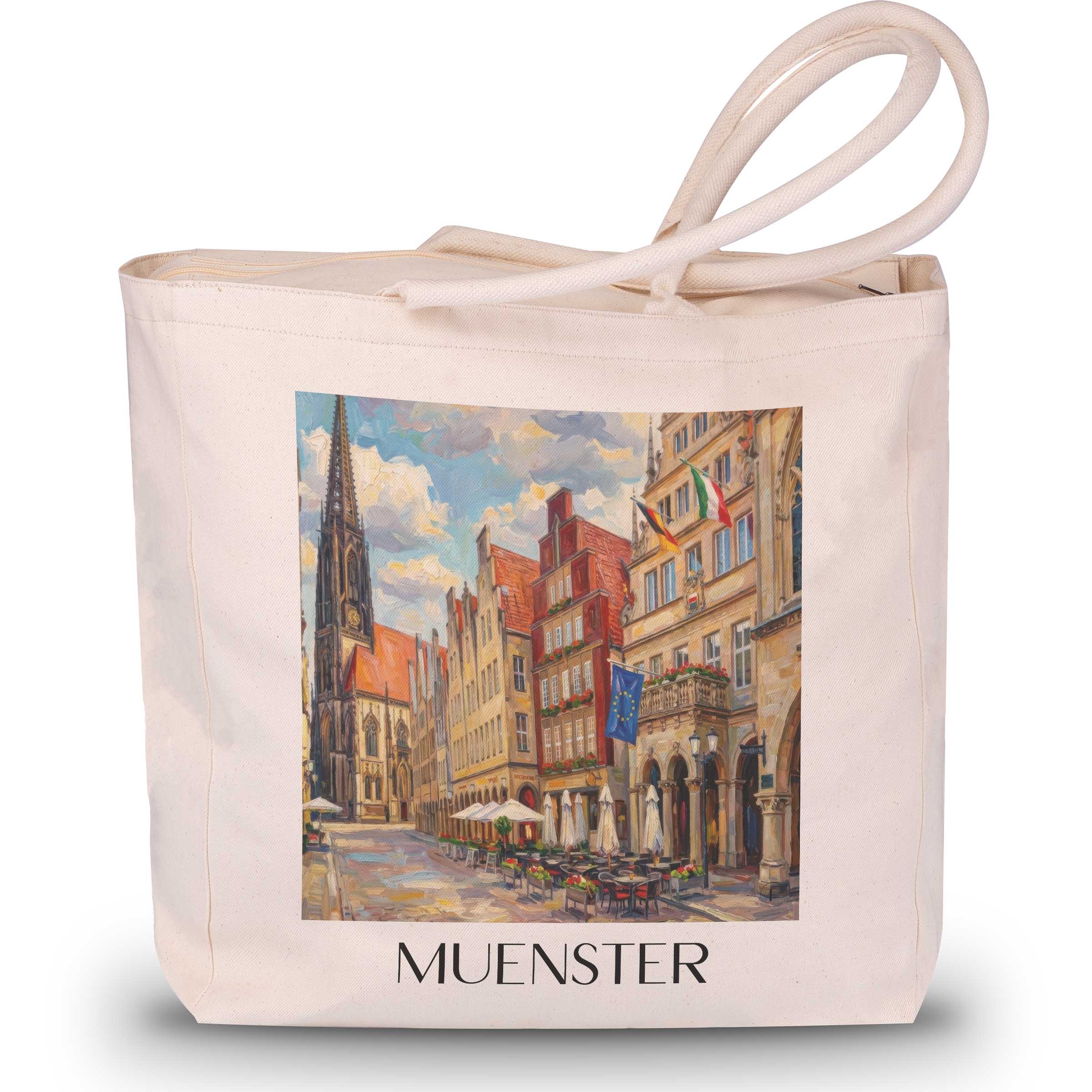 Münster - Deutschland Tote Bag - Einkaufstasche im Ölgemälde Stil