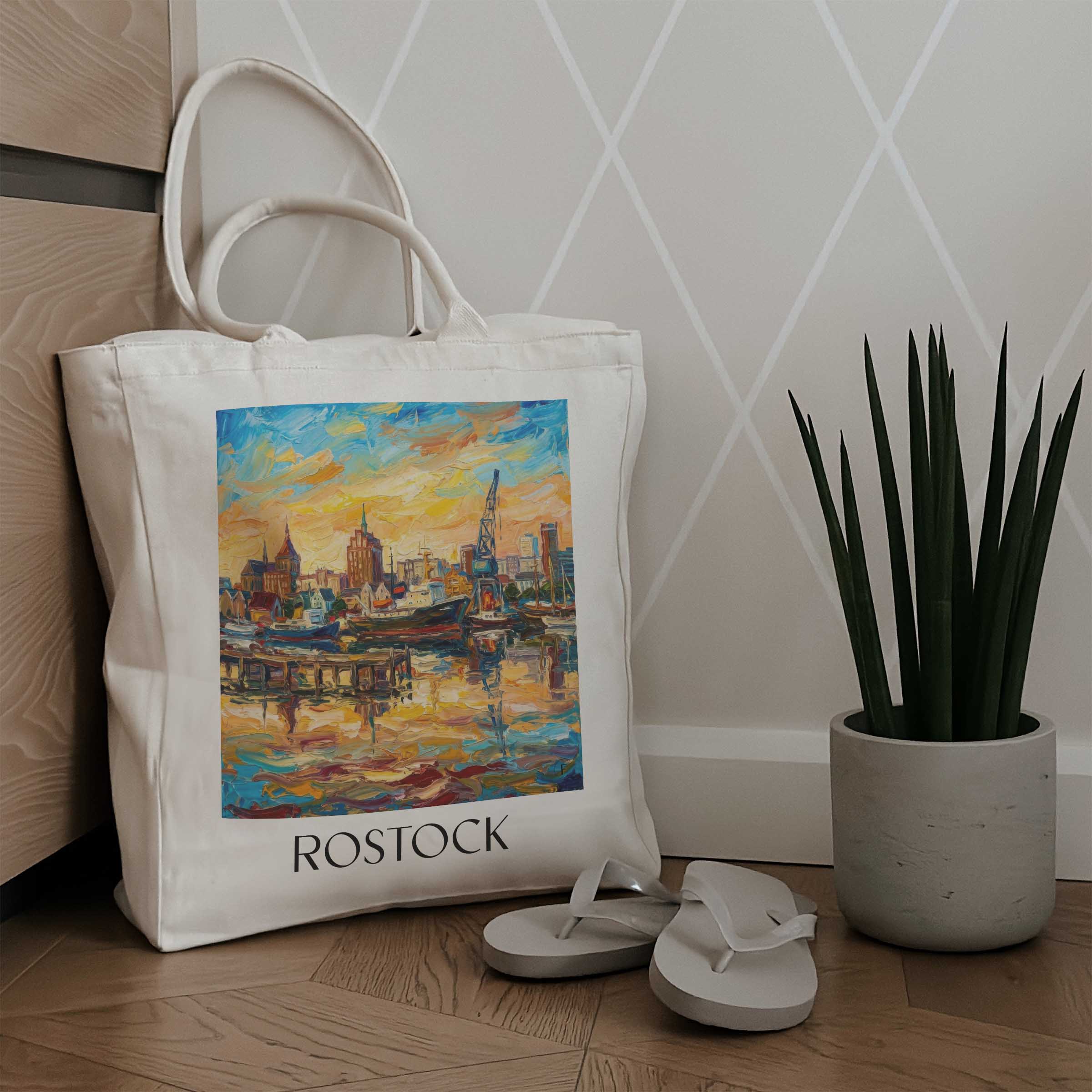 rostock-deutschland-einkaufstasche-oil-painting-oelgemaelde