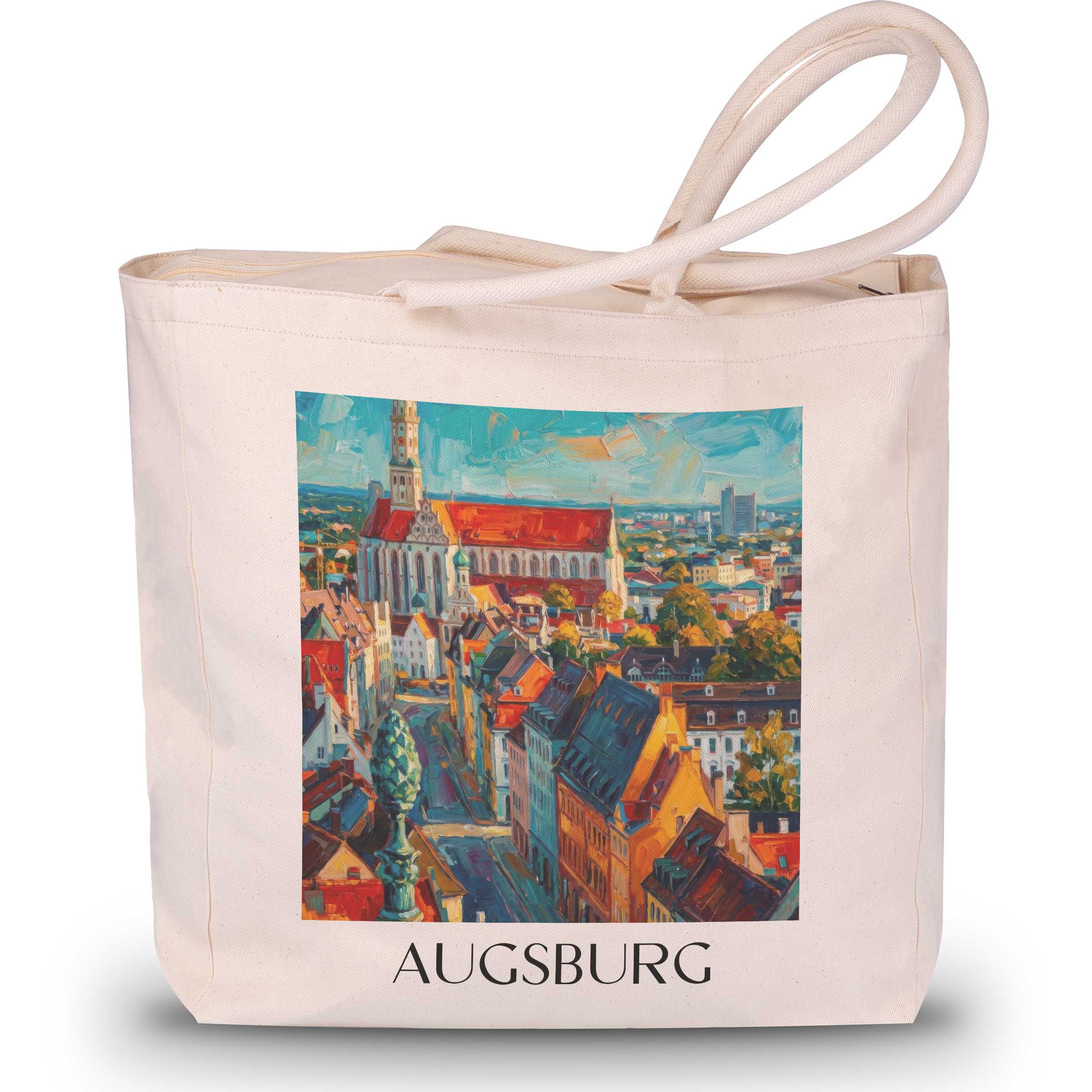 Augsburg - Deutschland Tote Bag - Einkaufstasche im Ölgemälde Stil