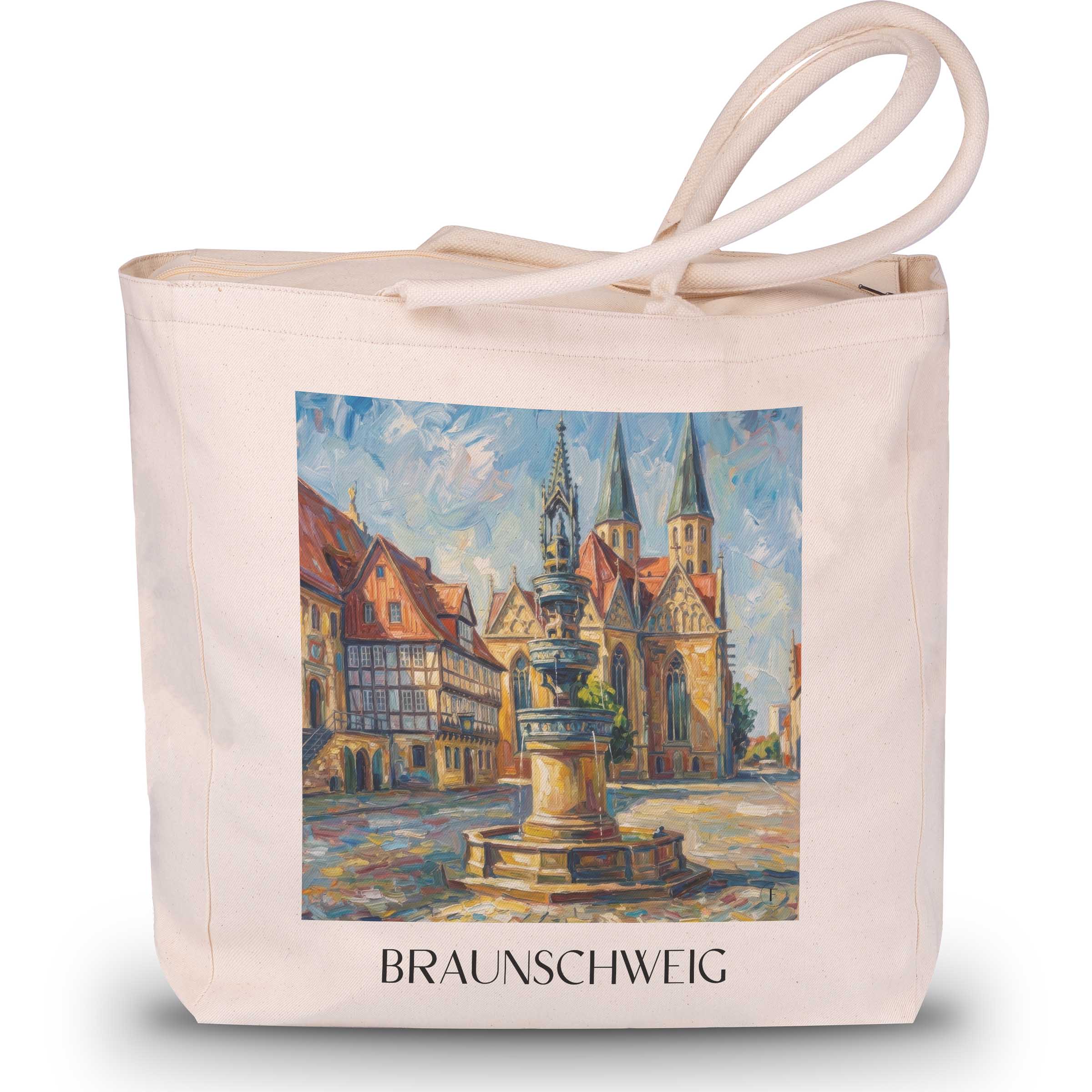 braunschweig-deutschland-einkaufstasche-oil-painting-oelgemaelde