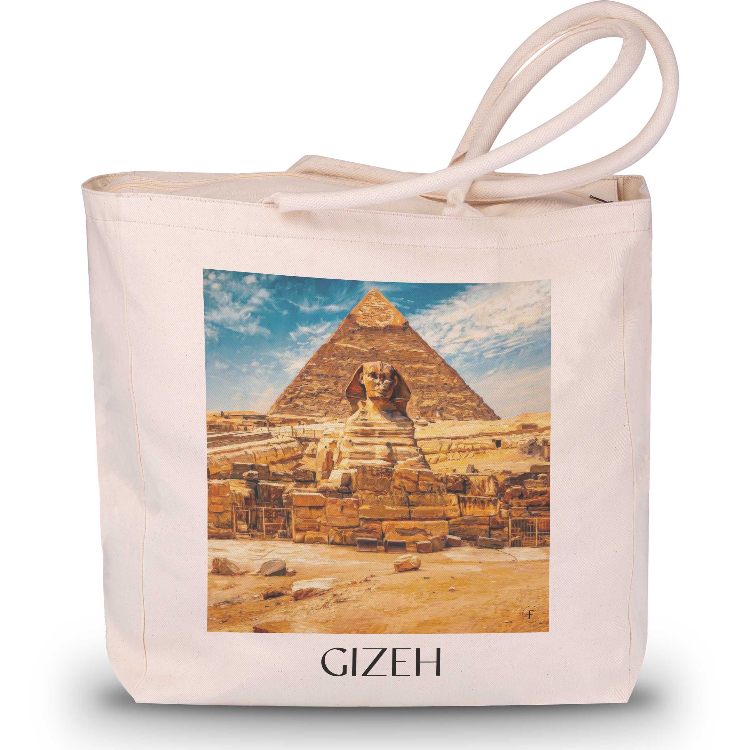 gizeh-ägypten-einkaufstasche-oil-painting-oelgemaelde