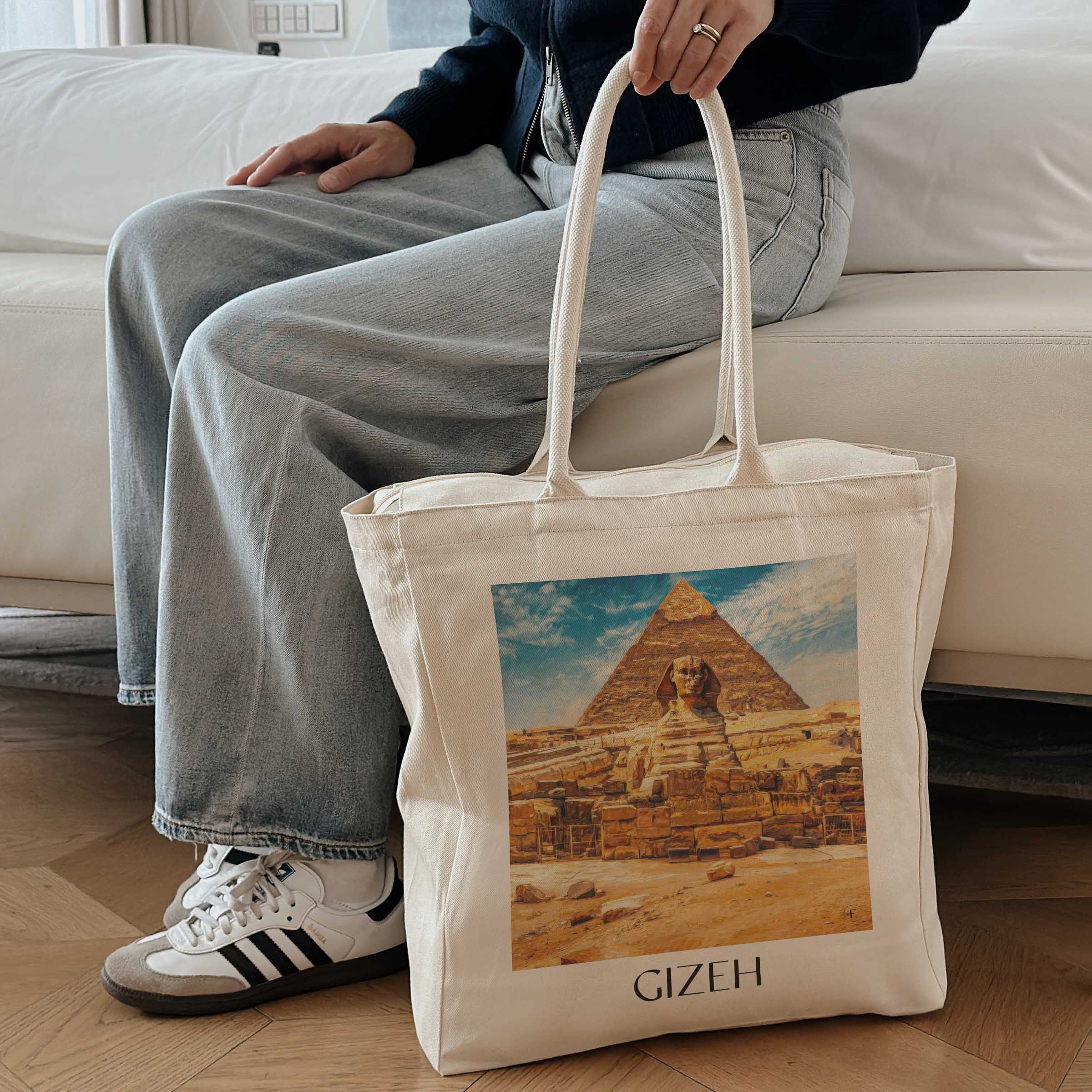 gizeh-ägypten-einkaufstasche-oil-painting-oelgemaelde