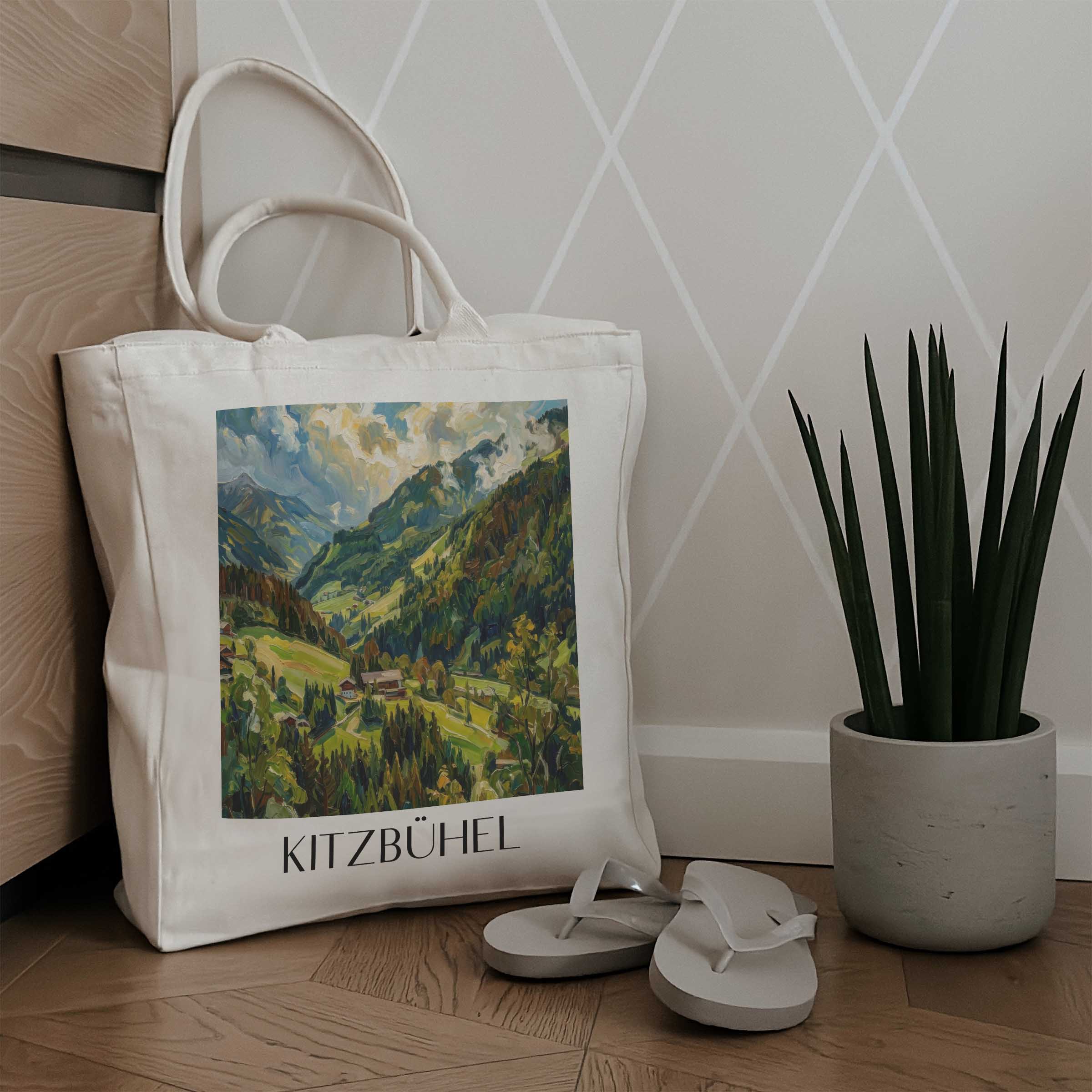 kitzbühel-österreich-einkaufstasche-oil-painting-oelgemaelde