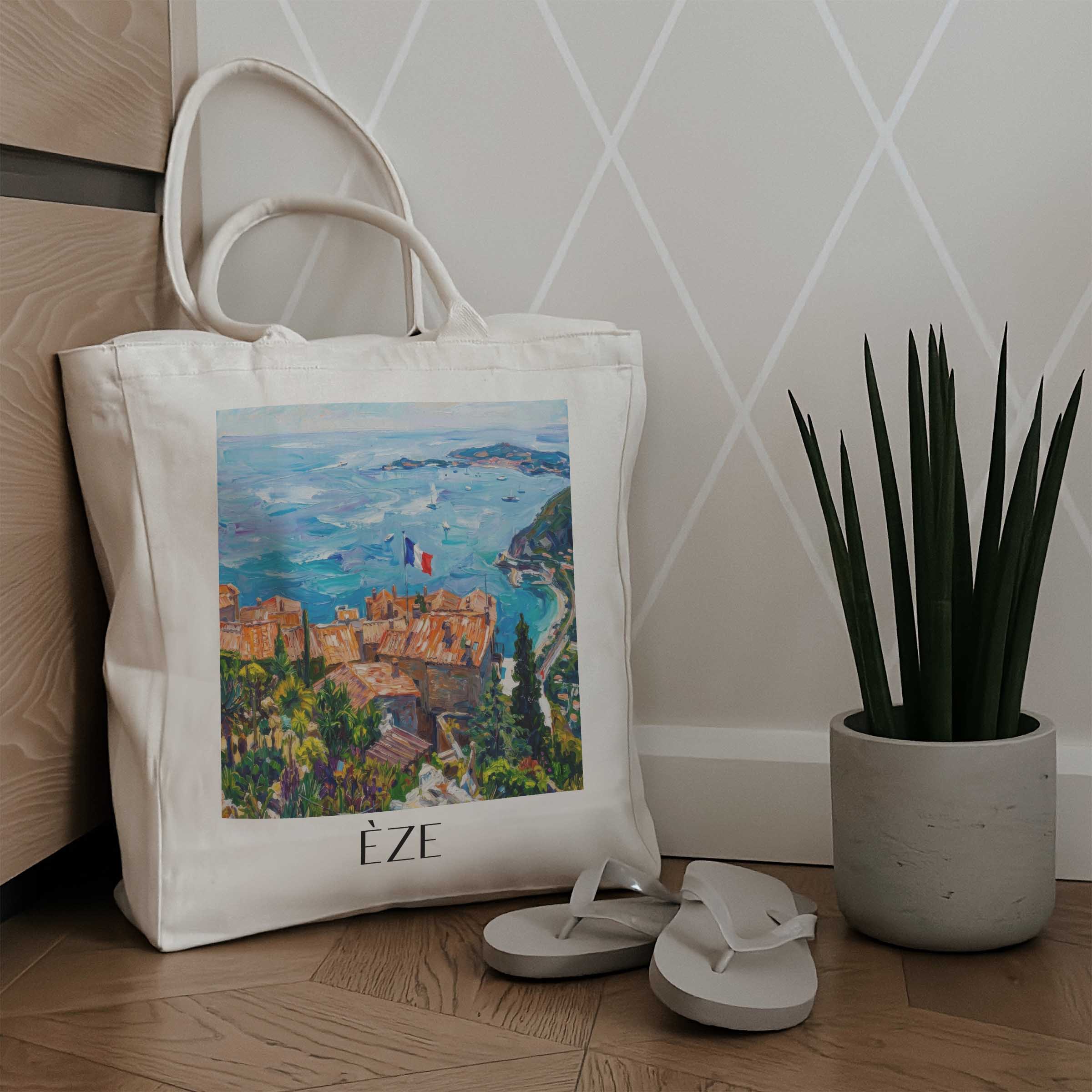 èze-frankreich-einkaufstasche-oil-painting-oelgemaelde