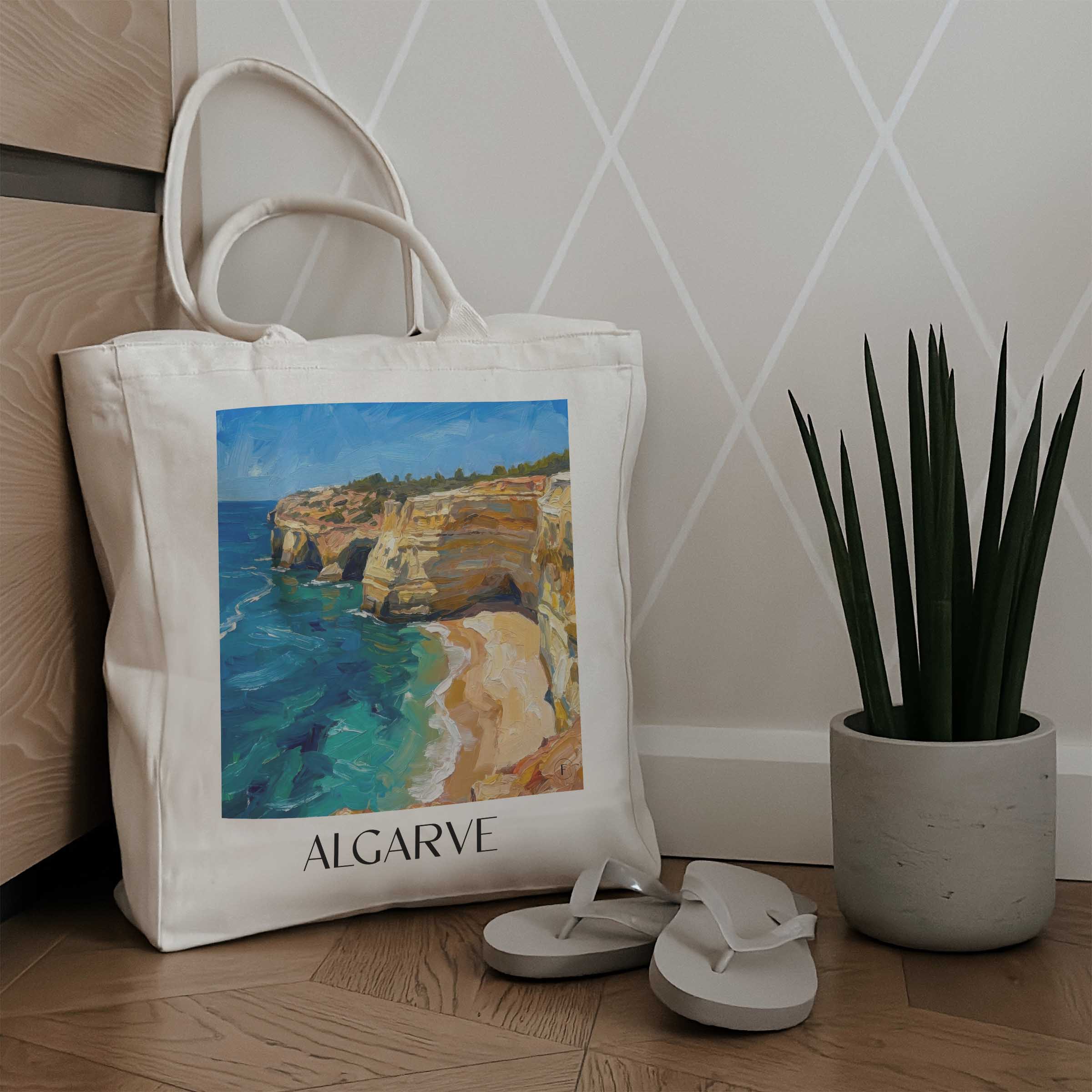 algarve-portugal-einkaufstasche-oil-painting-oelgemaelde