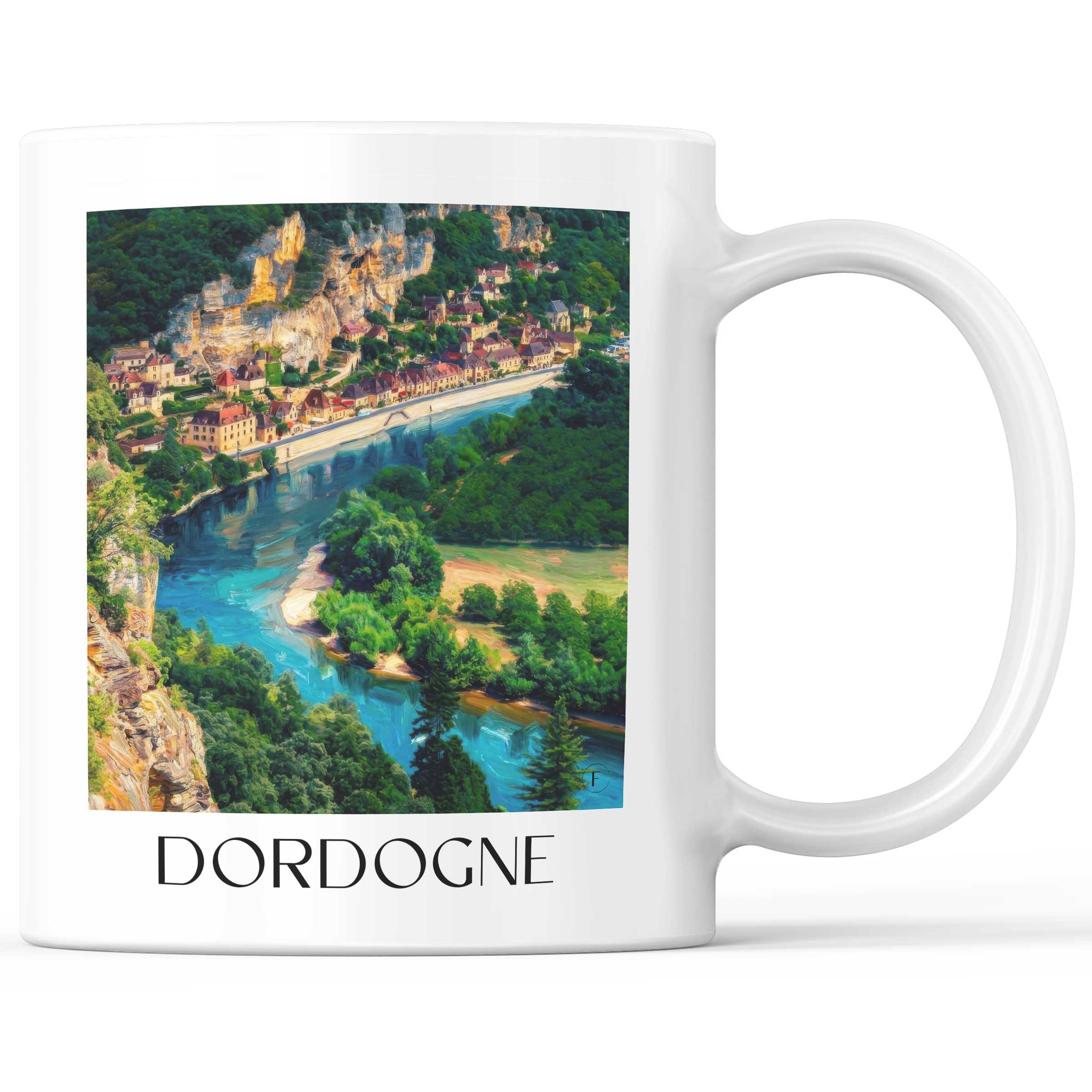 Dordogne - Frankreich Becher - Kaffeetasse im Ölgemälde Stil