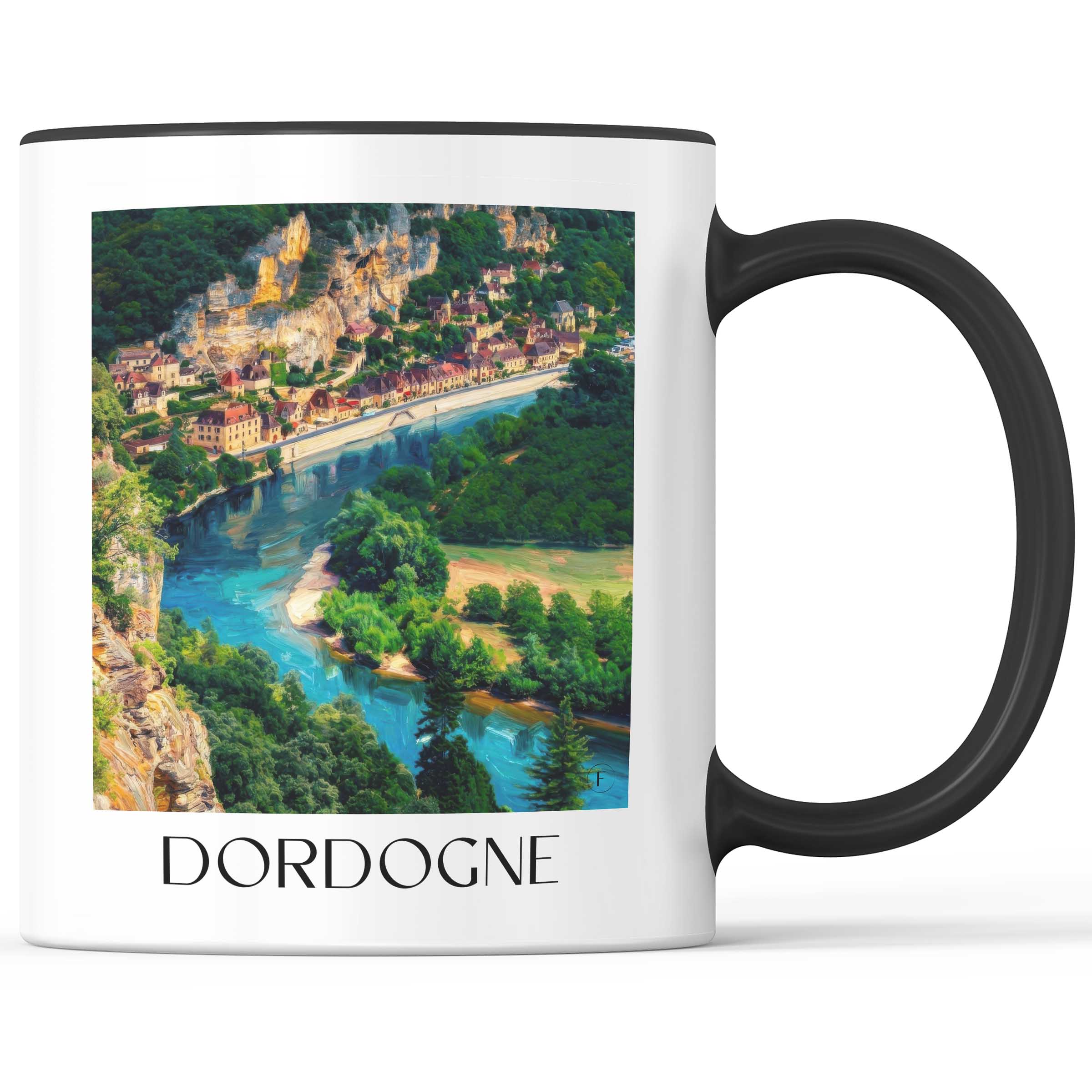 Dordogne - Frankreich Becher - Kaffeetasse im Ölgemälde Stil