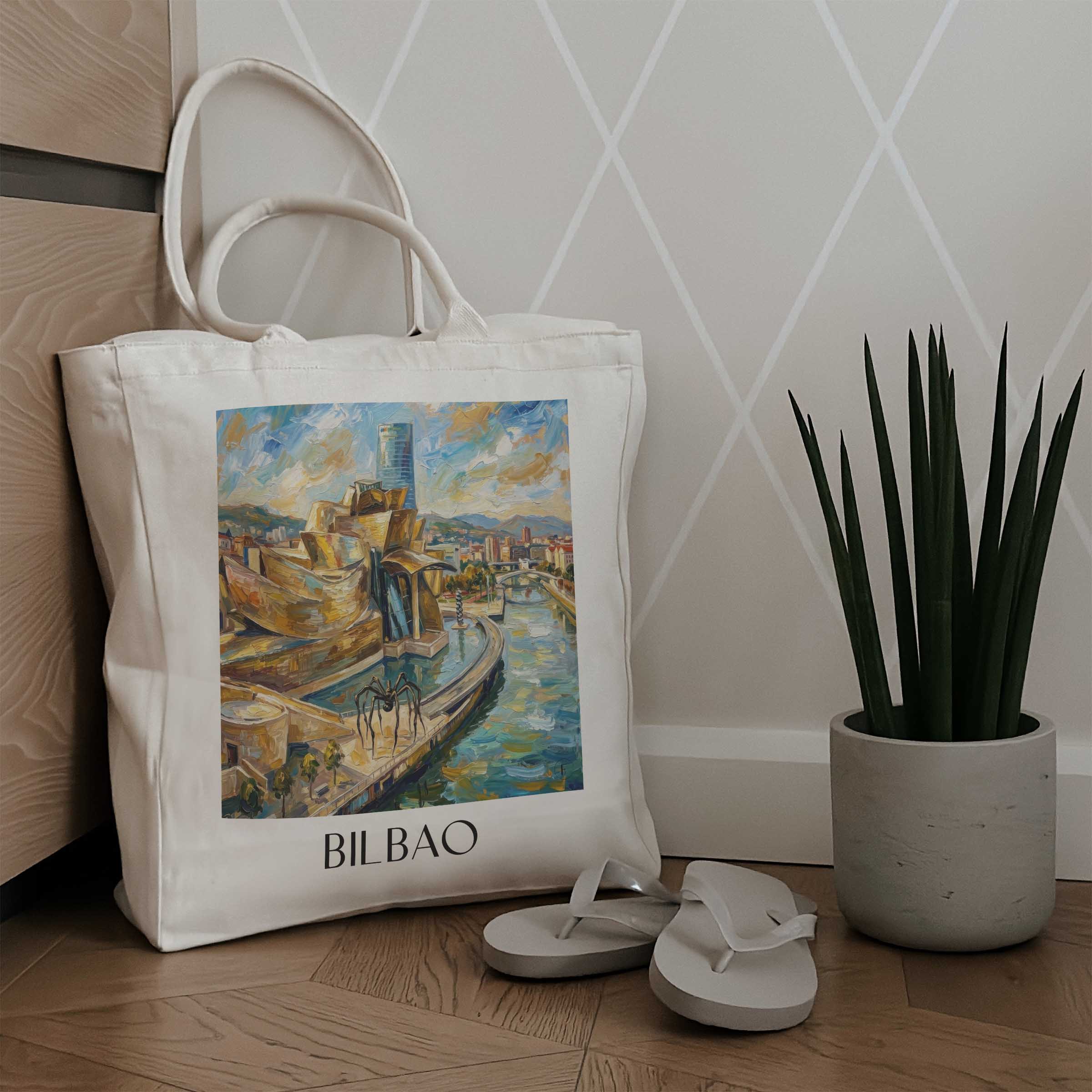bilbao-spanien-einkaufstasche-oil-painting-oelgemaelde