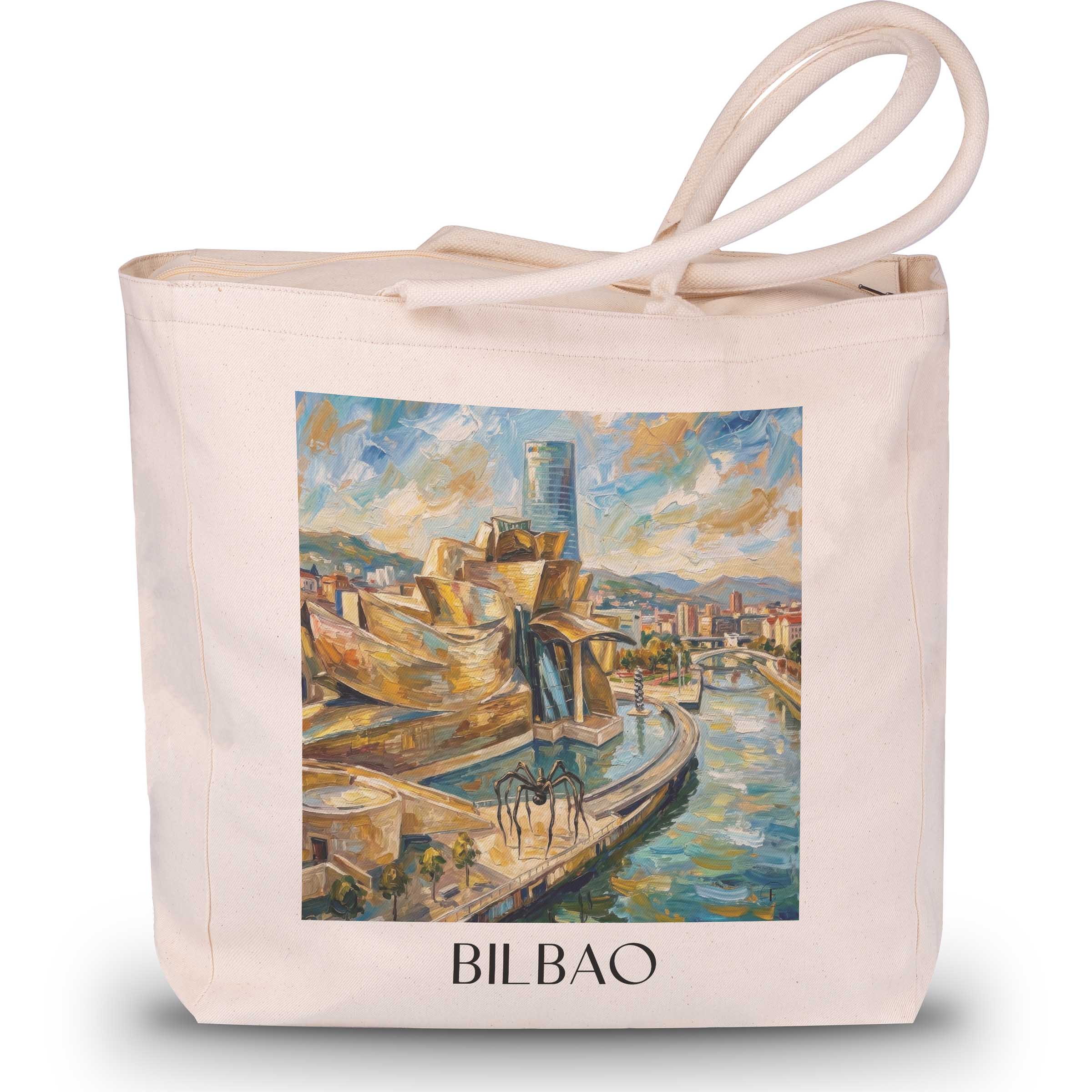 Bilbao - Spanien Tote Bag - Einkaufstasche im Ölgemälde Stil