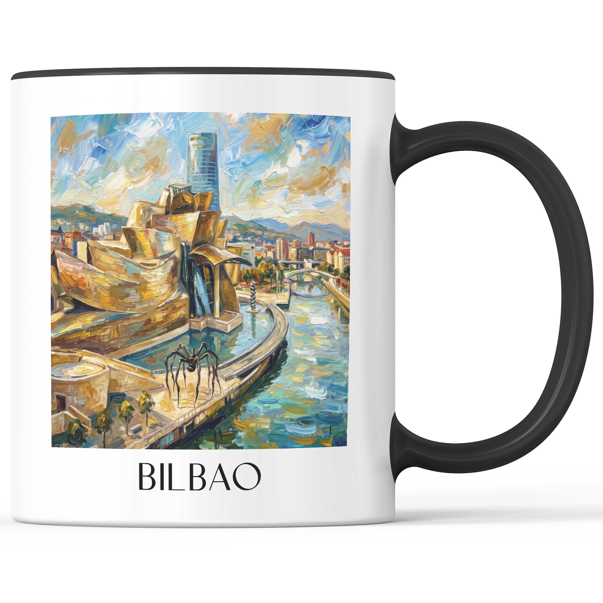 Bilbao - Spanien Becher - Kaffeetasse im Ölgemälde Stil