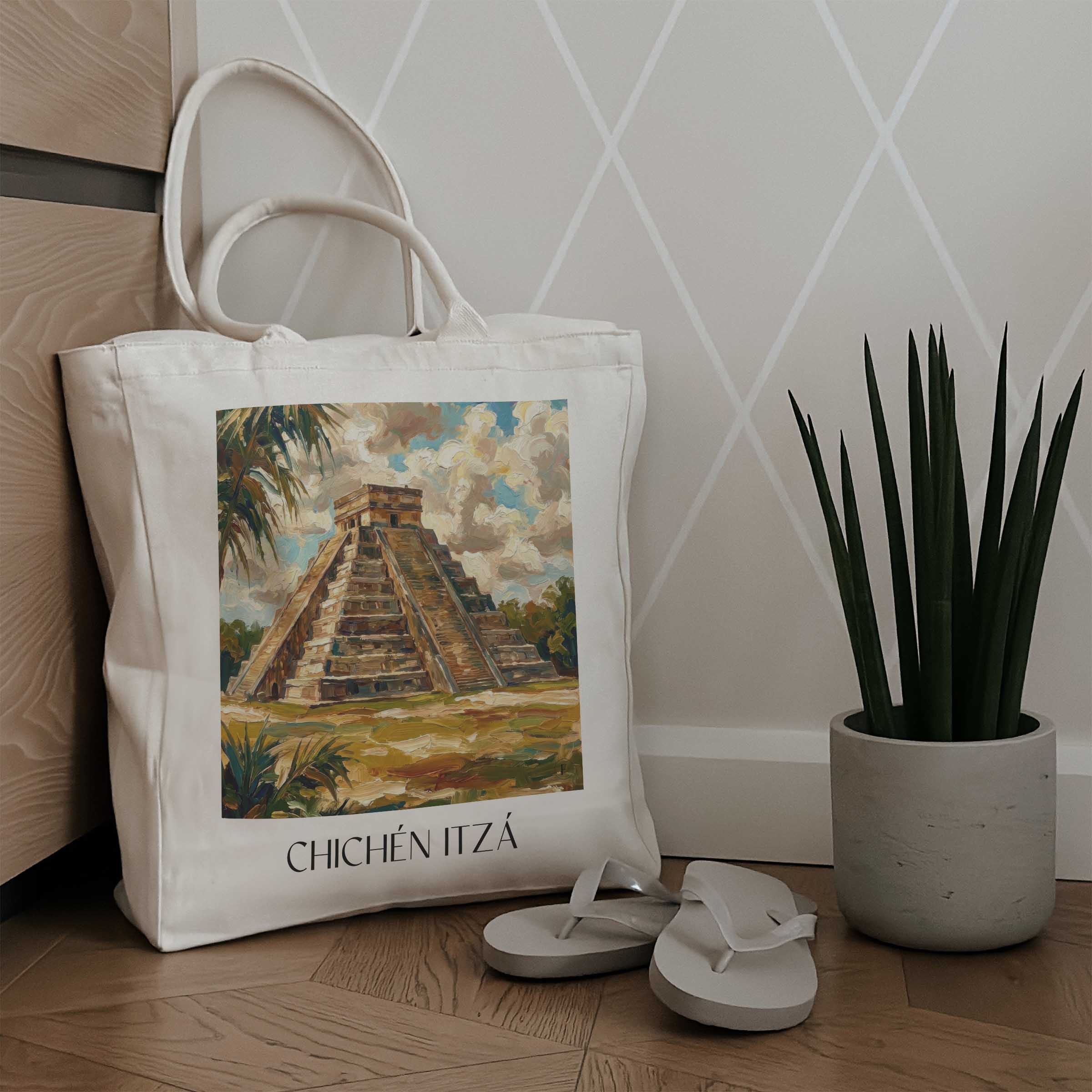 chichén-itzá-mexiko-einkaufstasche-oil-painting-oelgemaelde