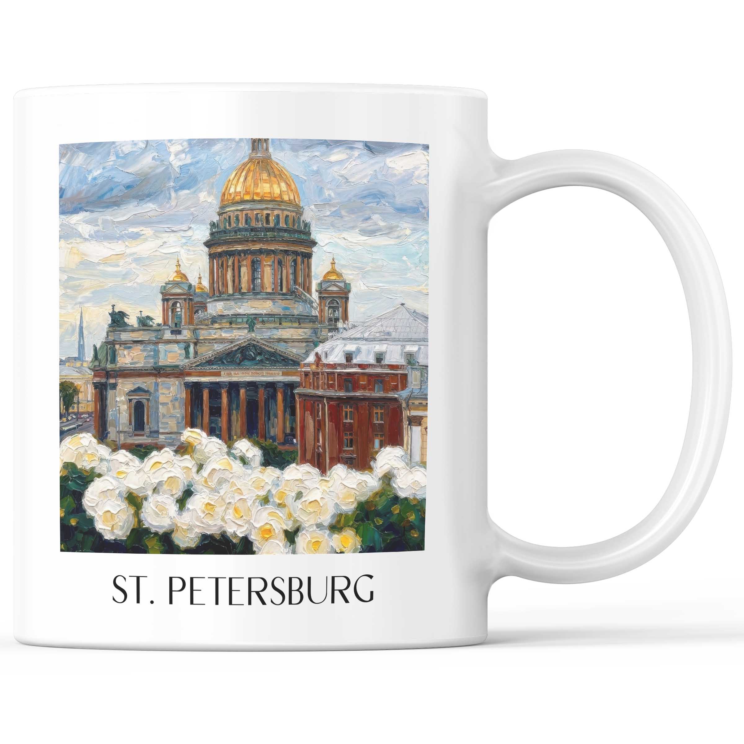 St. Petersburg - Russland Becher - Kaffeetasse im Ölgemälde Stil