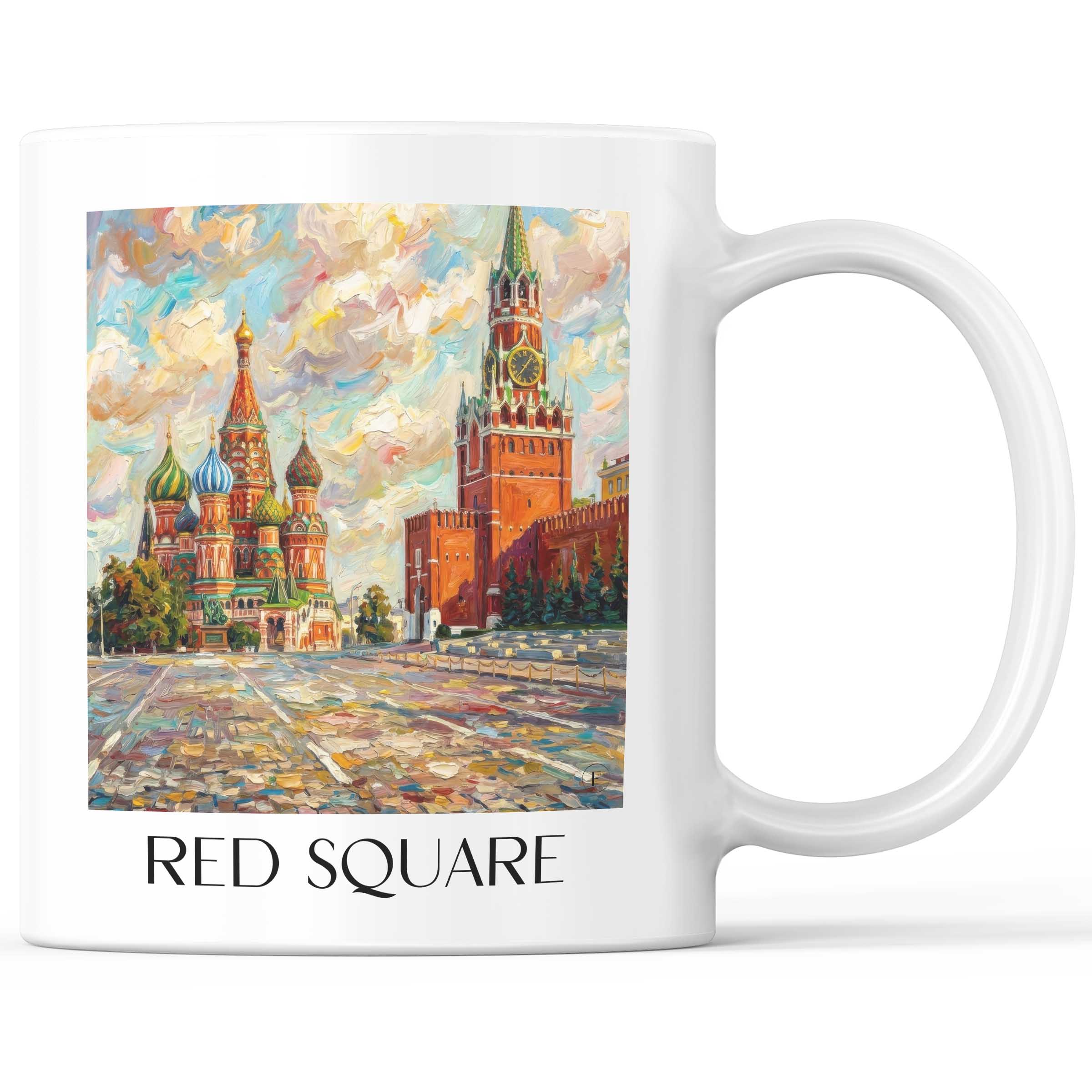 Roter Platz, Kremel - Russland Becher - Kaffeetasse im Ölgemälde Stil