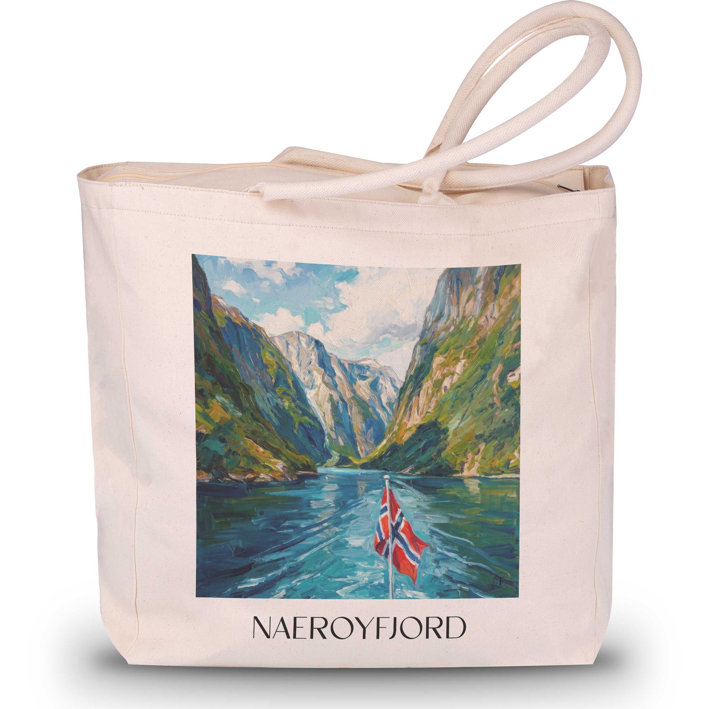Naeroyfjord - Norwegen Tote Bag - Einkaufstasche im Ölgemälde Stil