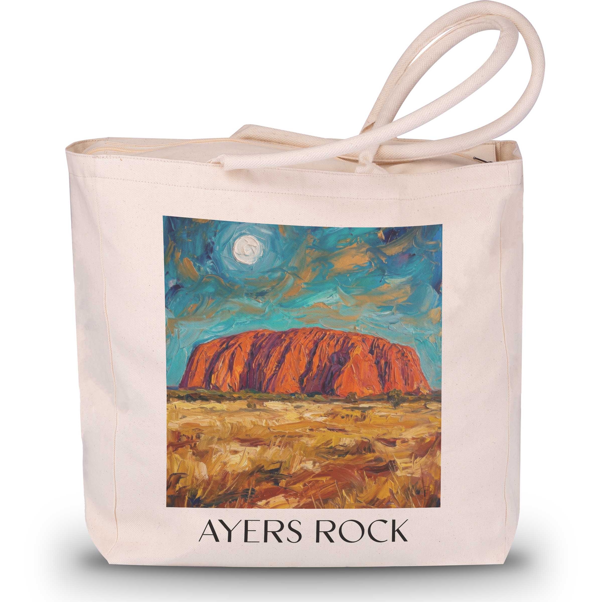 Ayers Rock - Australien Tote Bag - Einkaufstasche im Ölgemälde Stil
