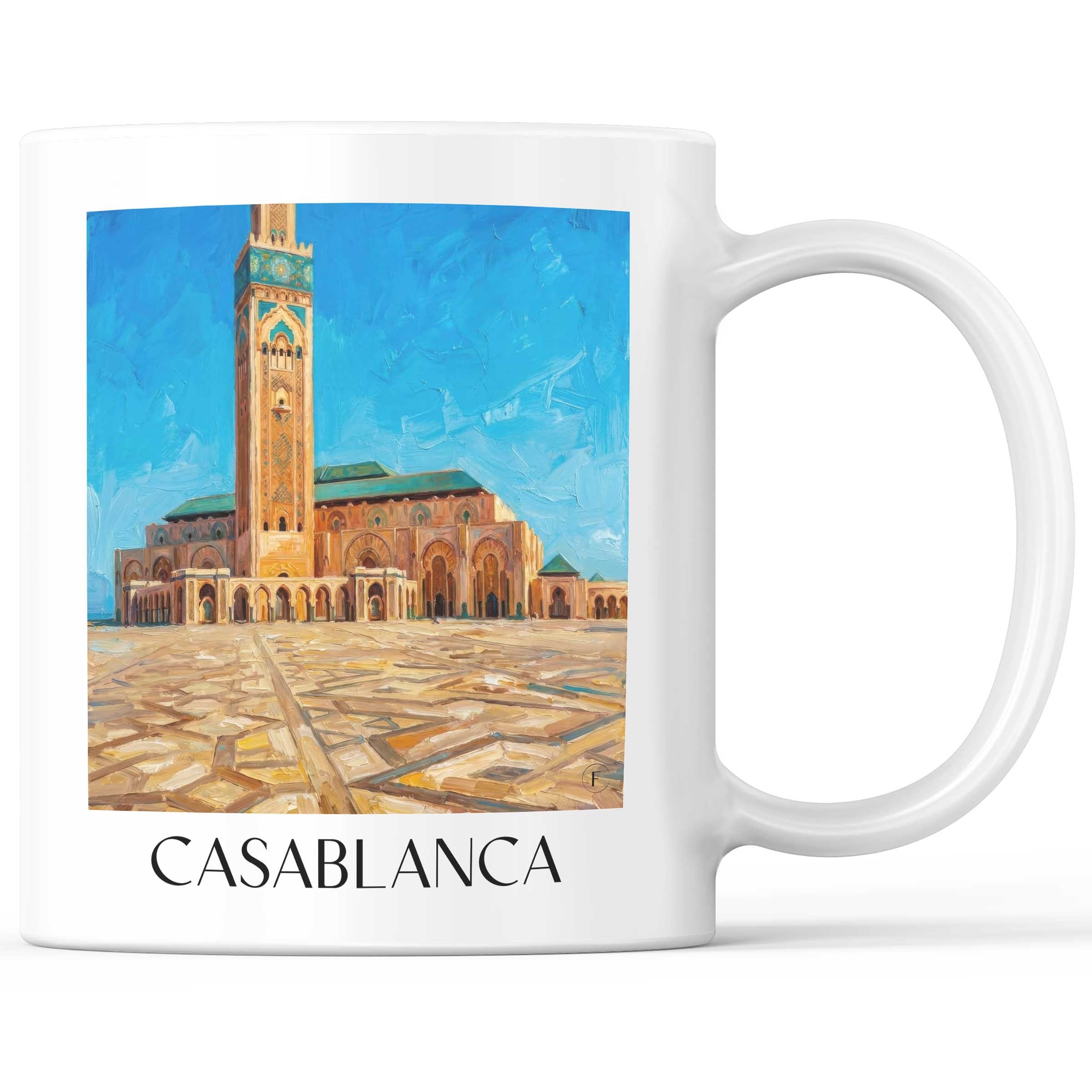 Casablanca - Marokko Becher - Kaffeetasse im Ölgemälde Stil