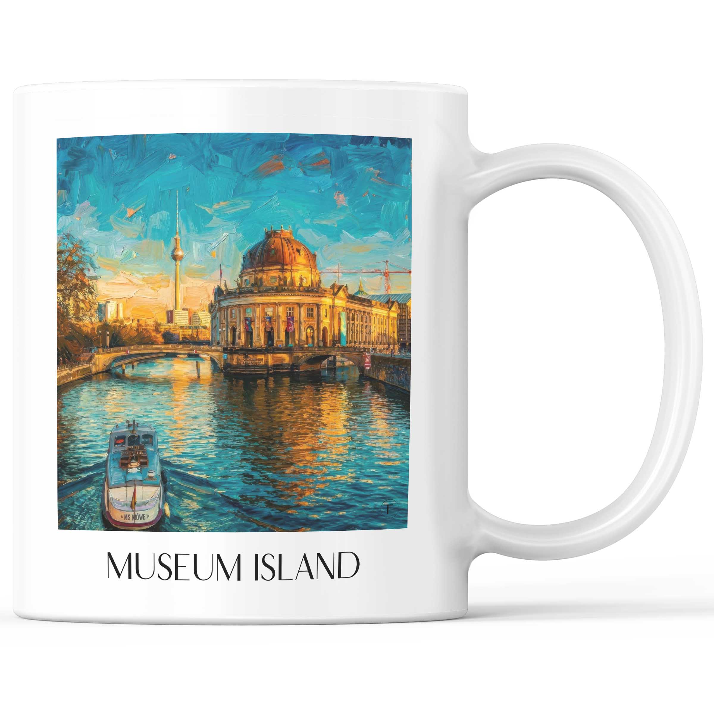Museumsinsel Kaffeebecher - Berlin - Deutschland Becher - Kaffeetasse im Ölgemälde Stil