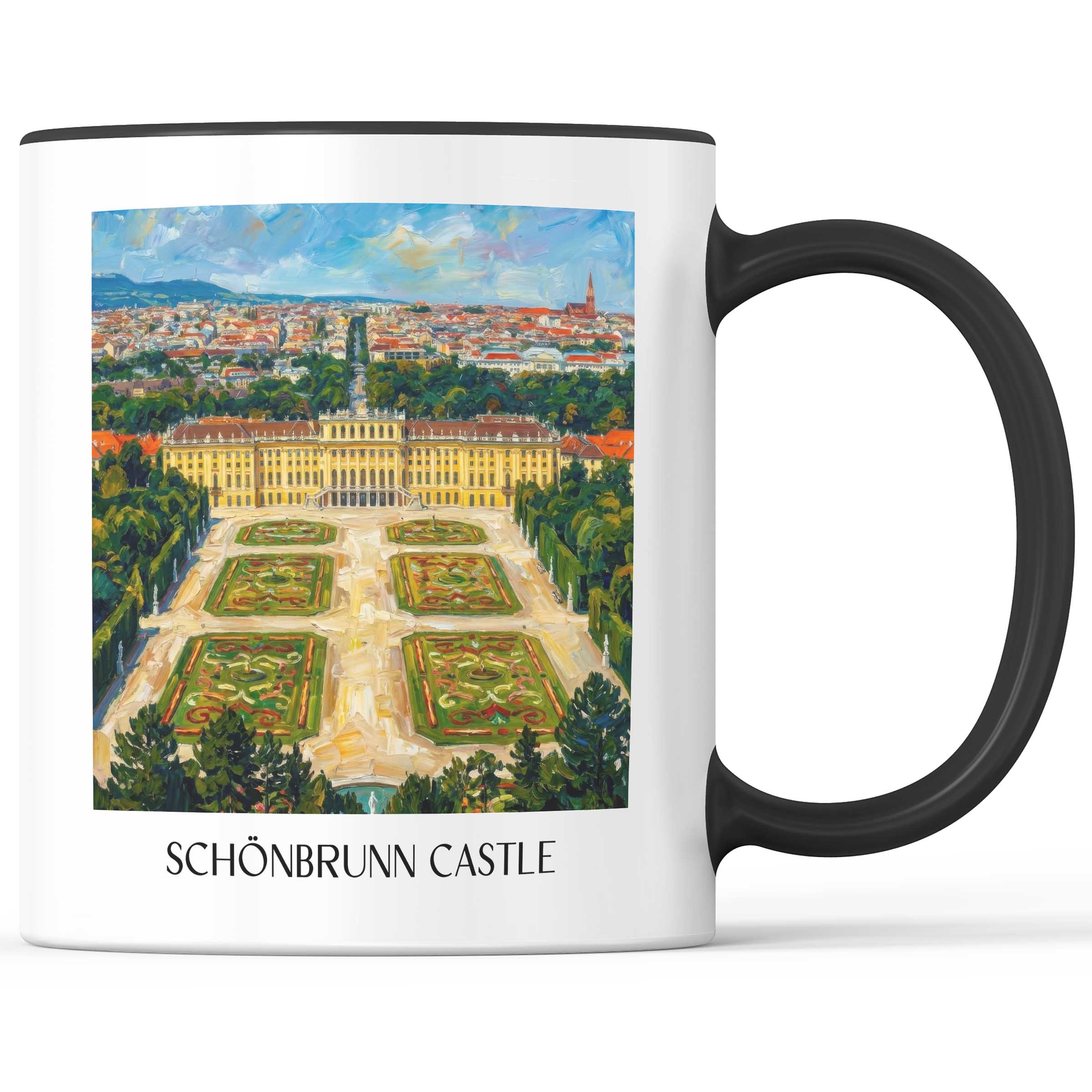 Schloss Schönbrunn Kaffeebecher - Wien - Österreich Becher - Kaffeetasse im Ölgemälde Stil