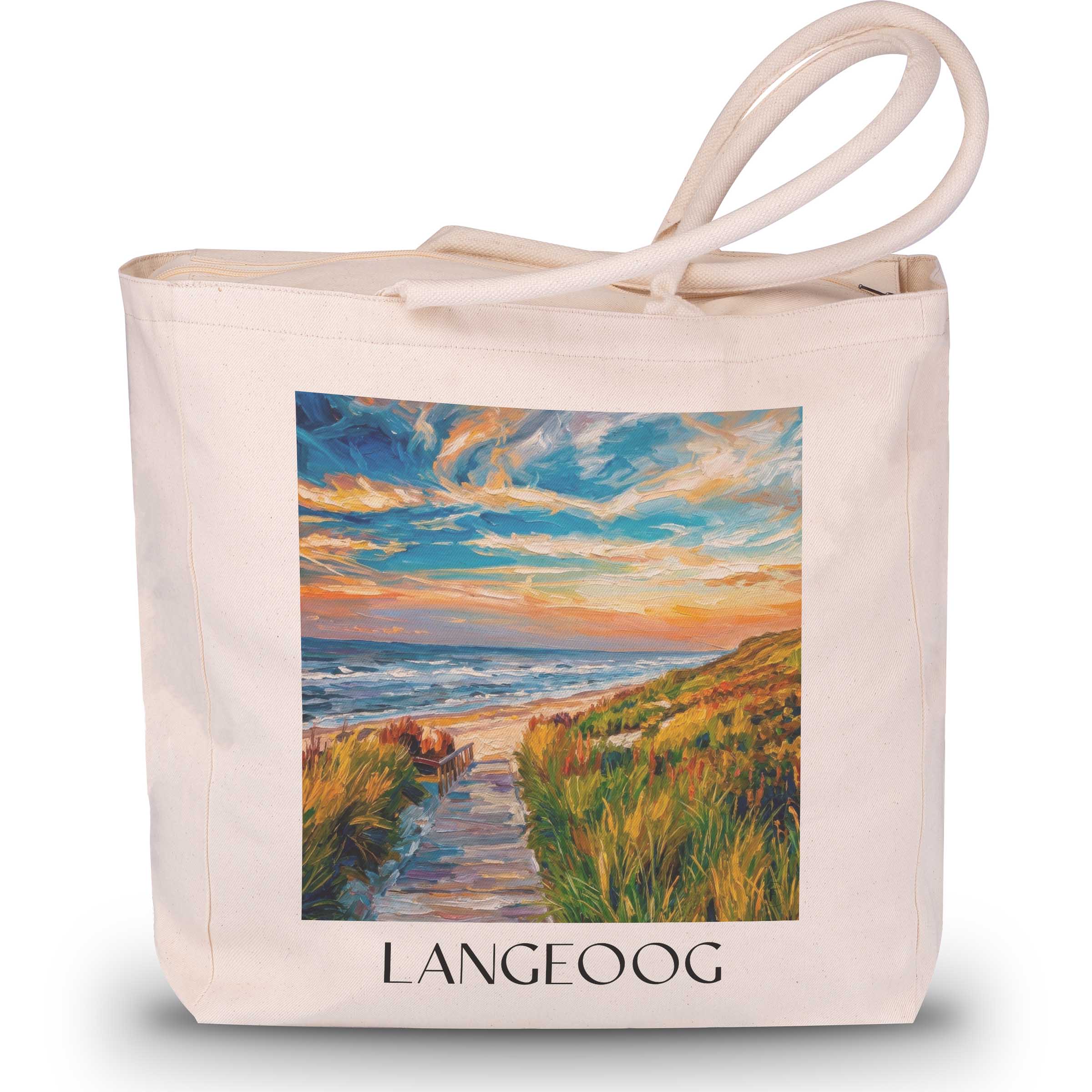 Langeoog - Deutschland Tote Bag - Einkaufstasche im Ölgemälde Stil