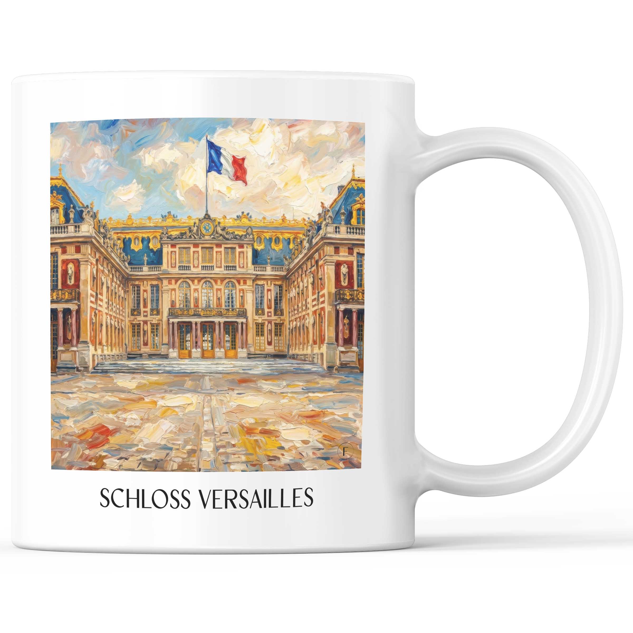 Schloss Versailles Kaffeebecher - Frankreich - Frankreich Becher - Kaffeetasse im Ölgemälde Stil