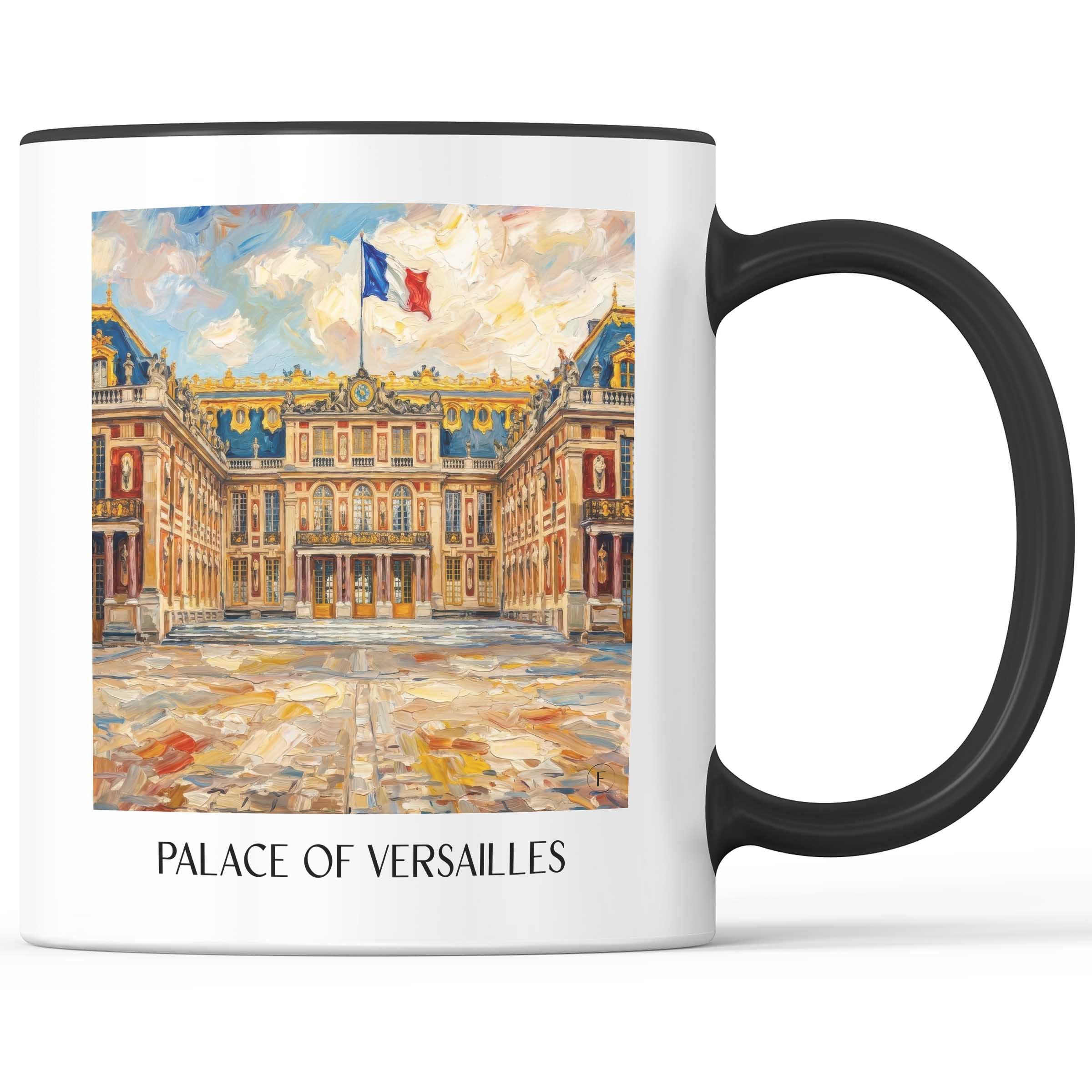 Schloss Versailles Kaffeebecher - Frankreich - Frankreich Becher - Kaffeetasse im Ölgemälde Stil