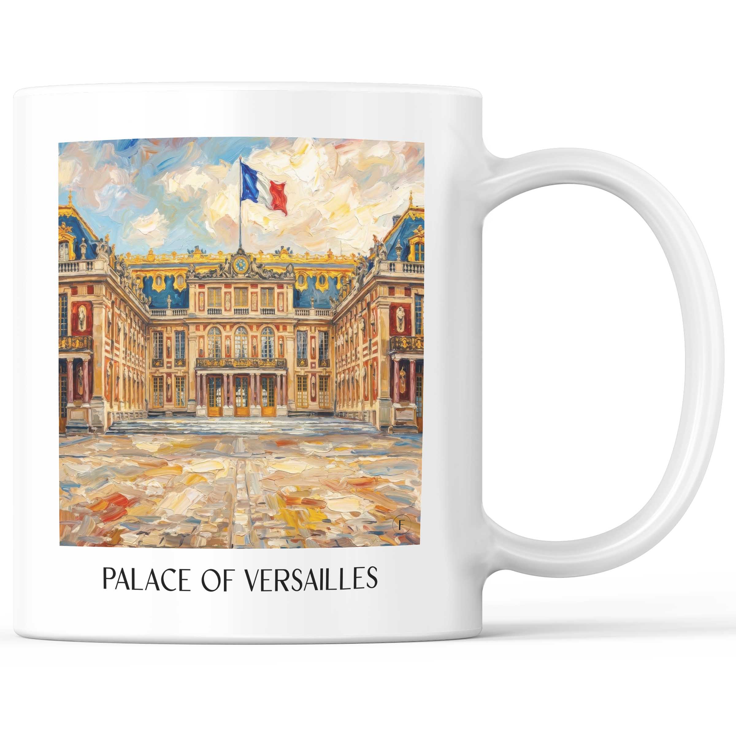Schloss Versailles Kaffeebecher - Frankreich - Frankreich Becher - Kaffeetasse im Ölgemälde Stil